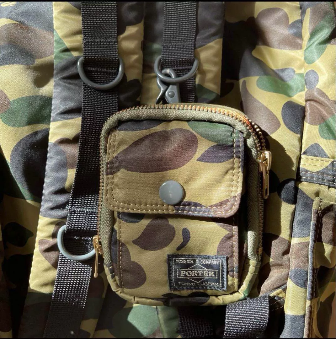 Porter Bape Collaboration Camo Backpack — detail