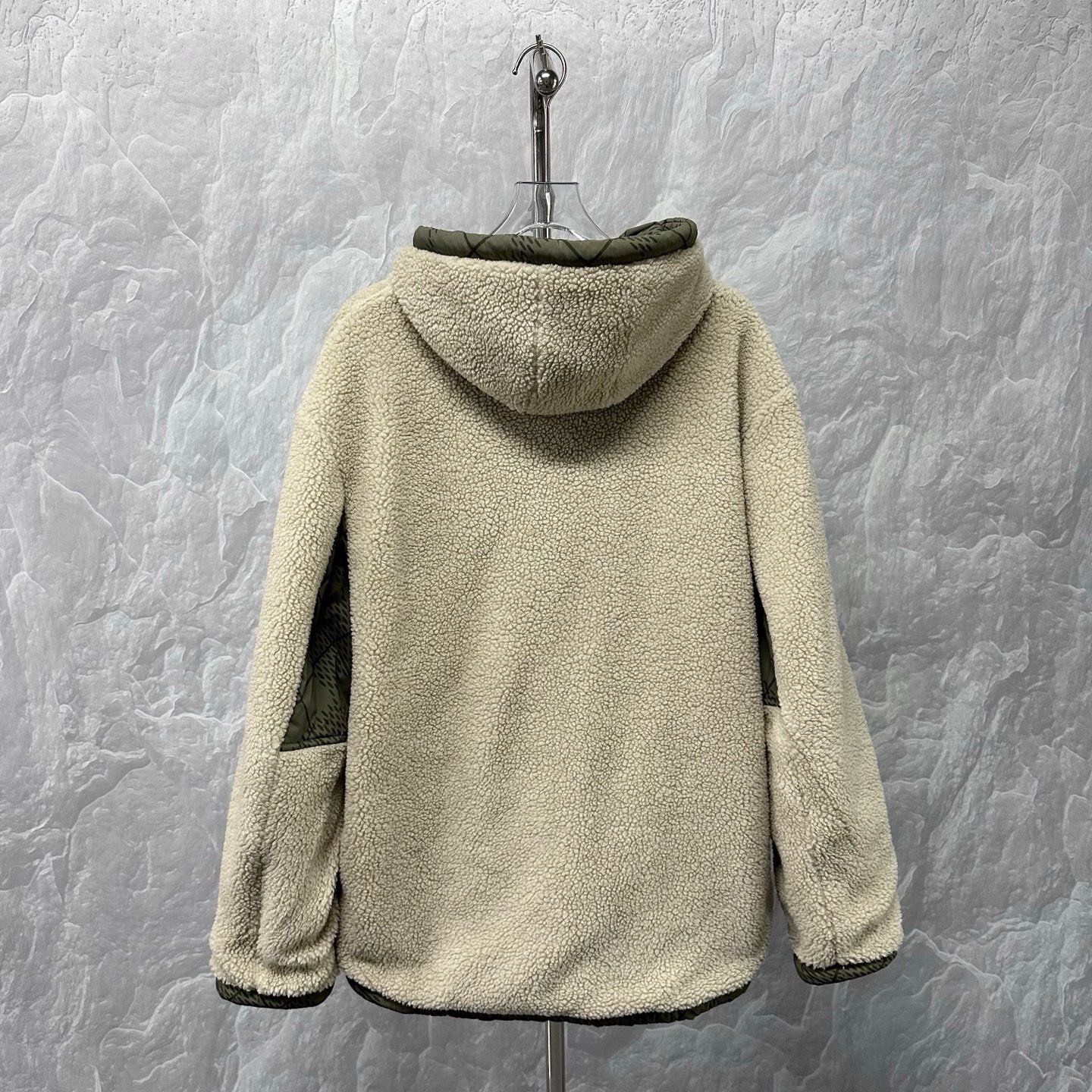 Louis Vuitton SS25 Reversible Checked Teddy Hoodie — back