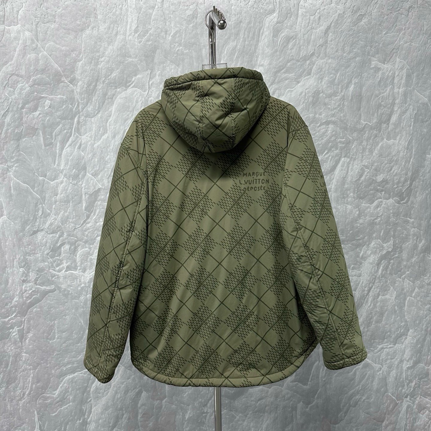 Louis Vuitton SS25 Reversible Checked Teddy Hoodie — front