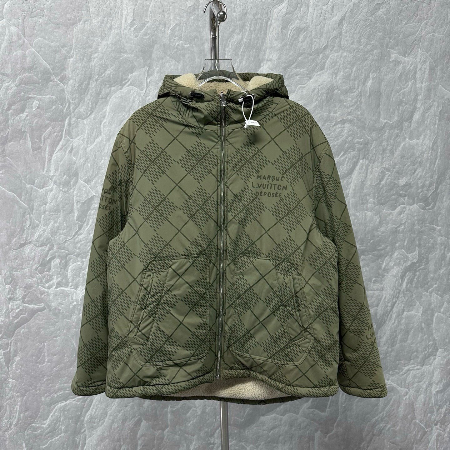 Louis Vuitton SS25 Reversible Checked Teddy Hoodie