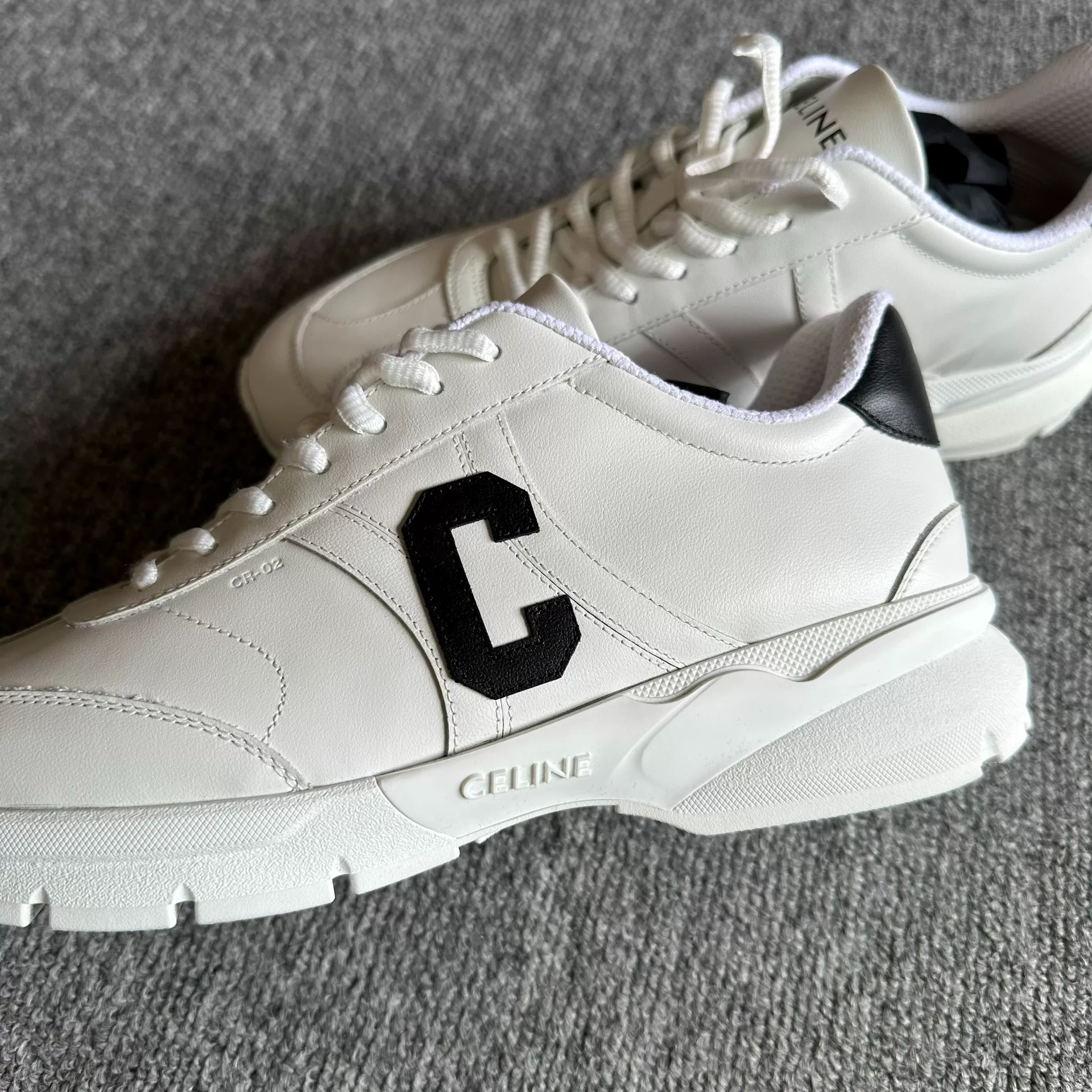 Celine White C Logo Casual Sneakers — front