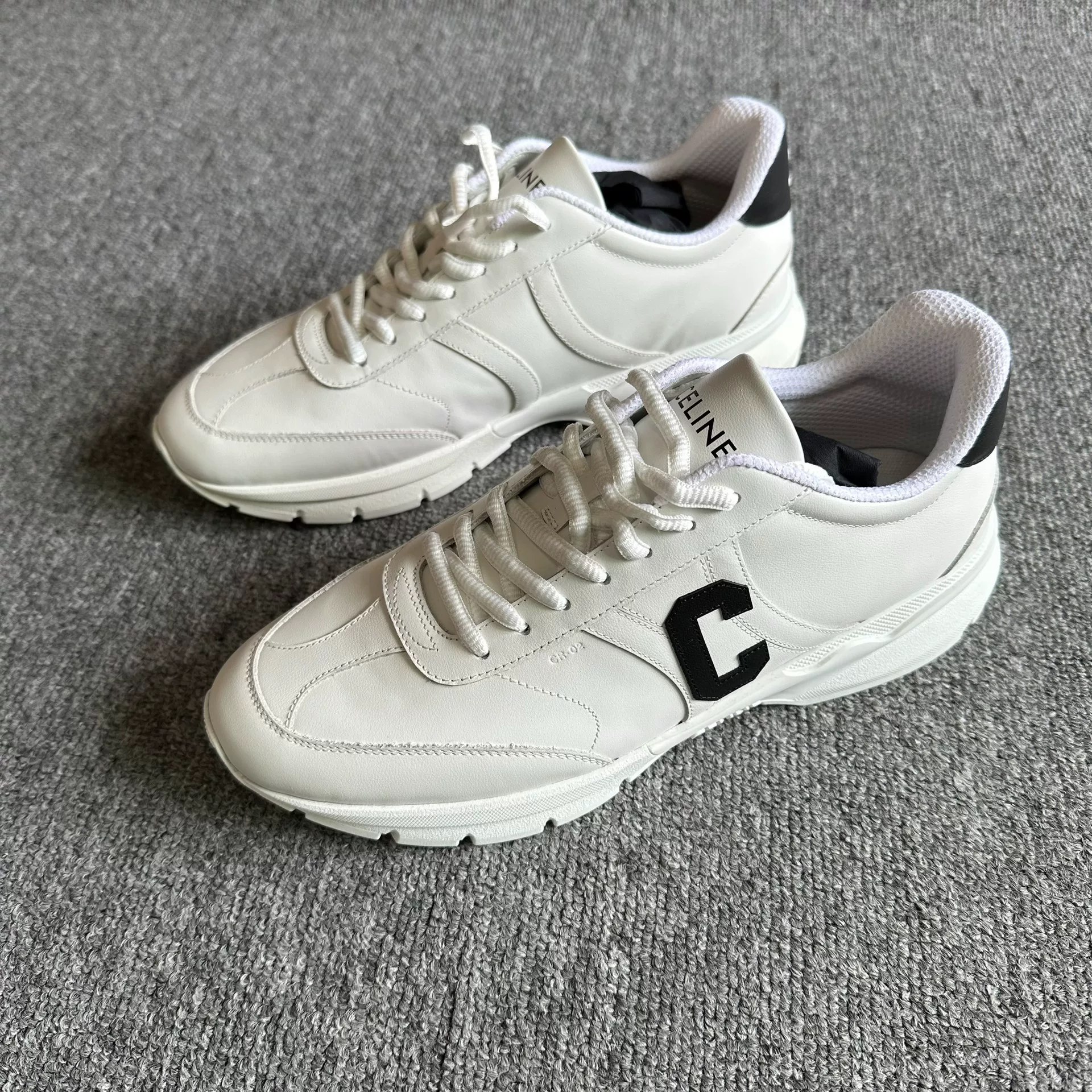 Celine White C Logo Casual Sneakers
