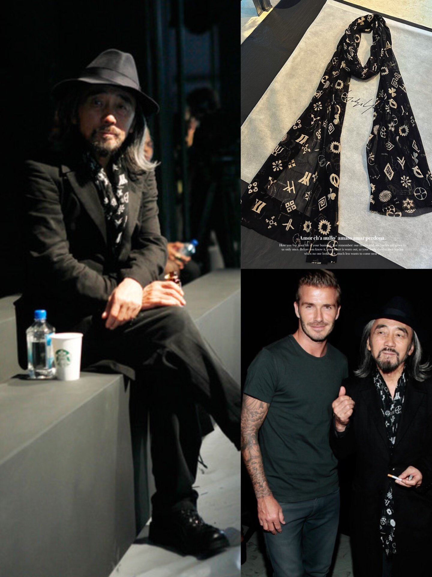 Yohji Yamamoto Monogram Chiffon Scarf