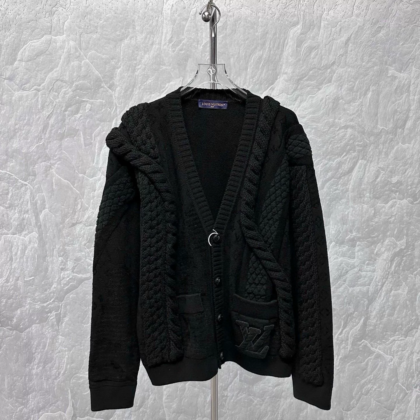 Louis Vuitton SS25 V-neck Asymmetric Knit Cardigan