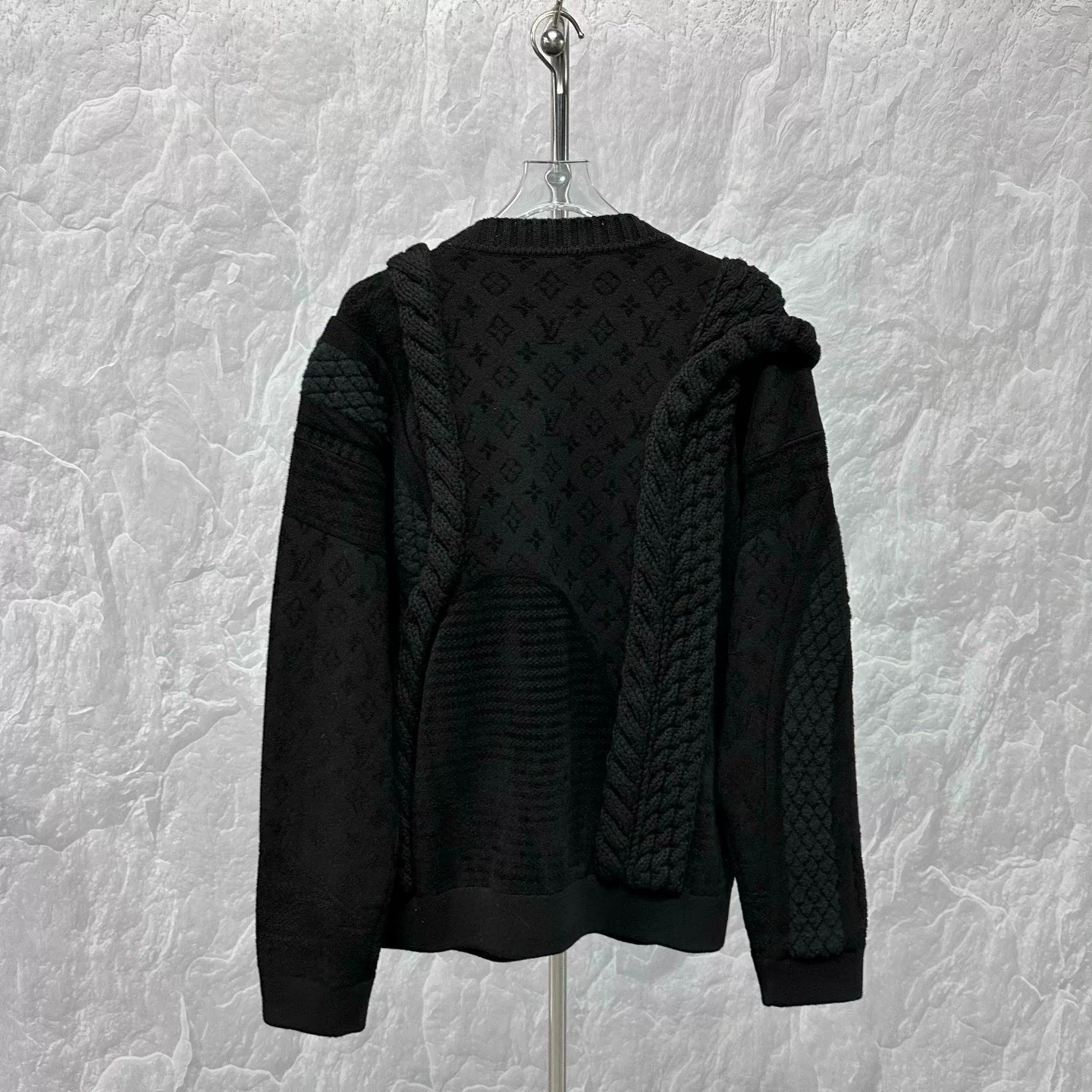 Louis Vuitton SS25 V-neck Asymmetric Knit Cardigan — back