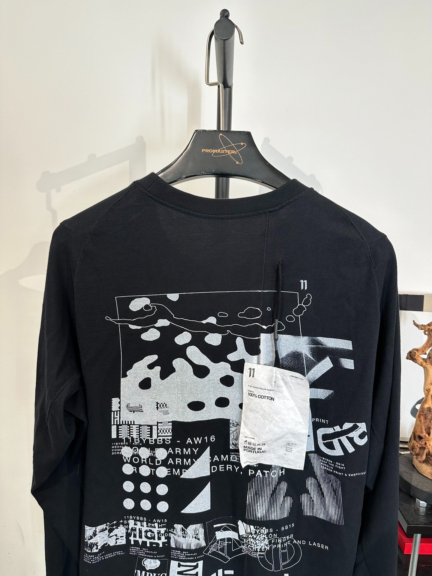 Boris Bidjan Saberi Mid-Length Crewneck Sweatshirt — back