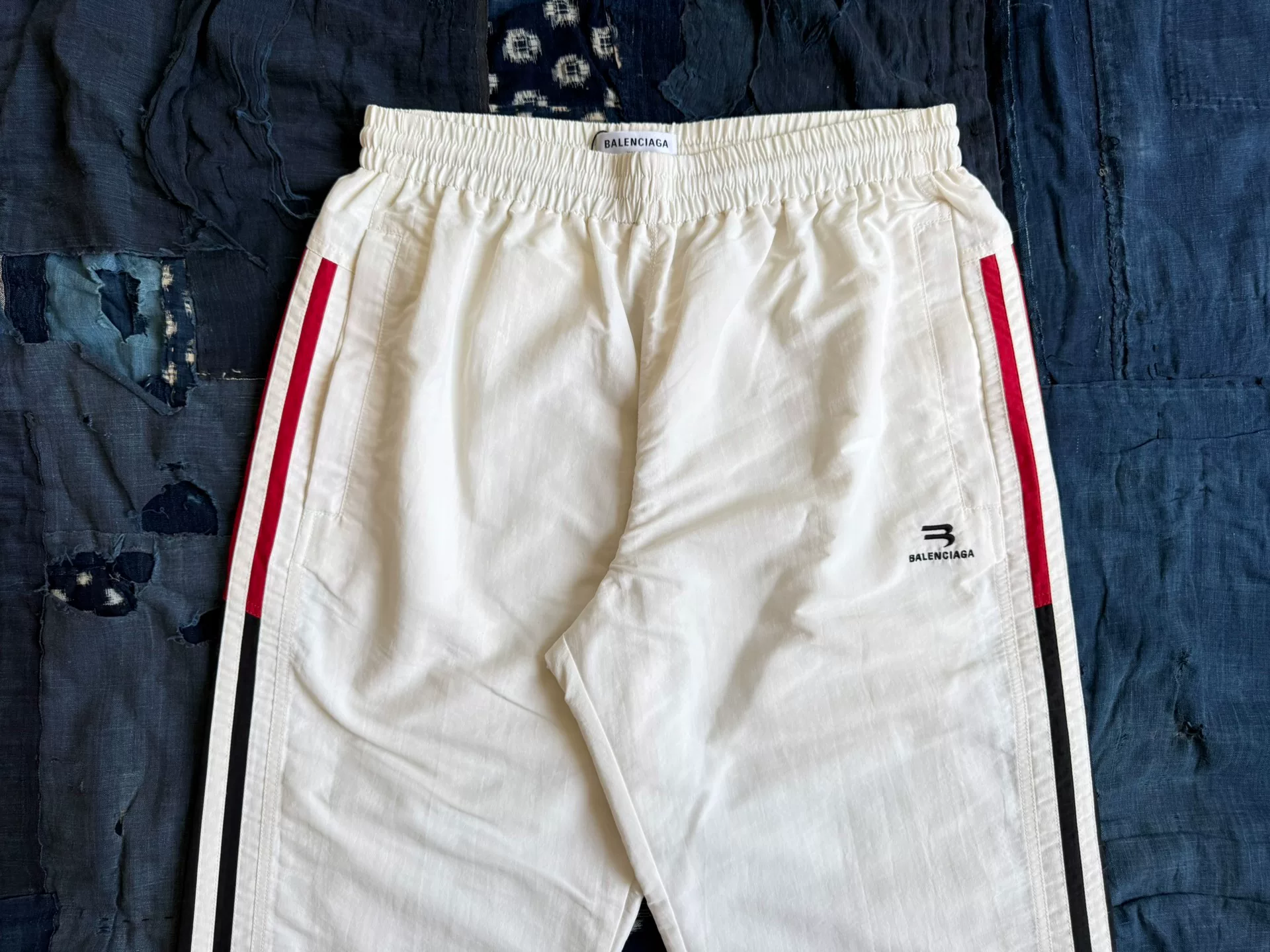 Balenciaga White Side Stripe Sweatpants — back