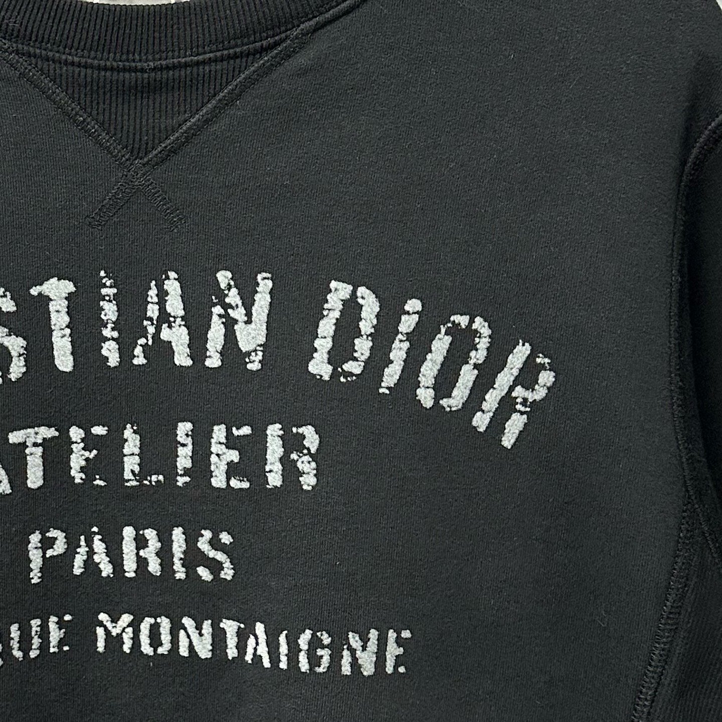 Dior Flocked Print Black Sweatshirt — detail