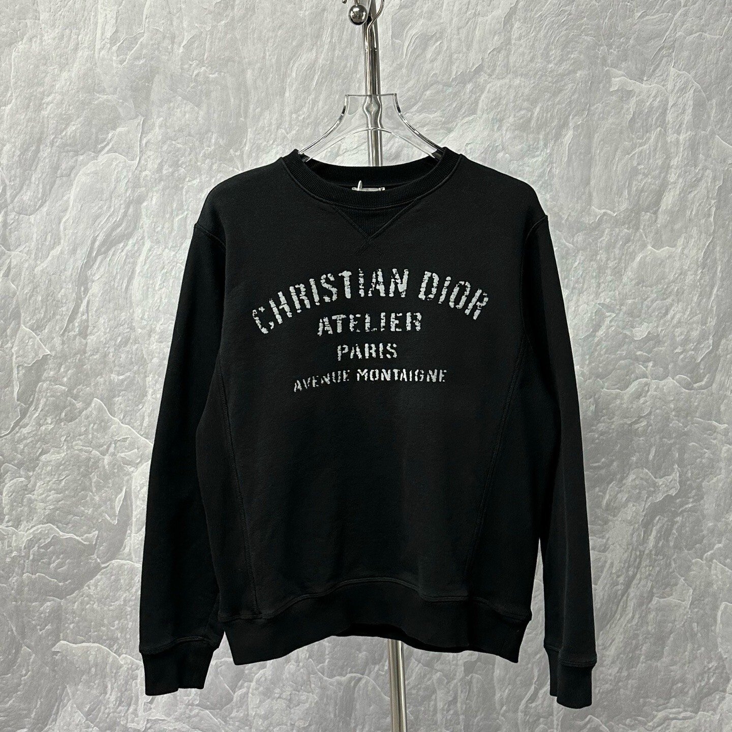 Dior Flocked Print Black Sweatshirt