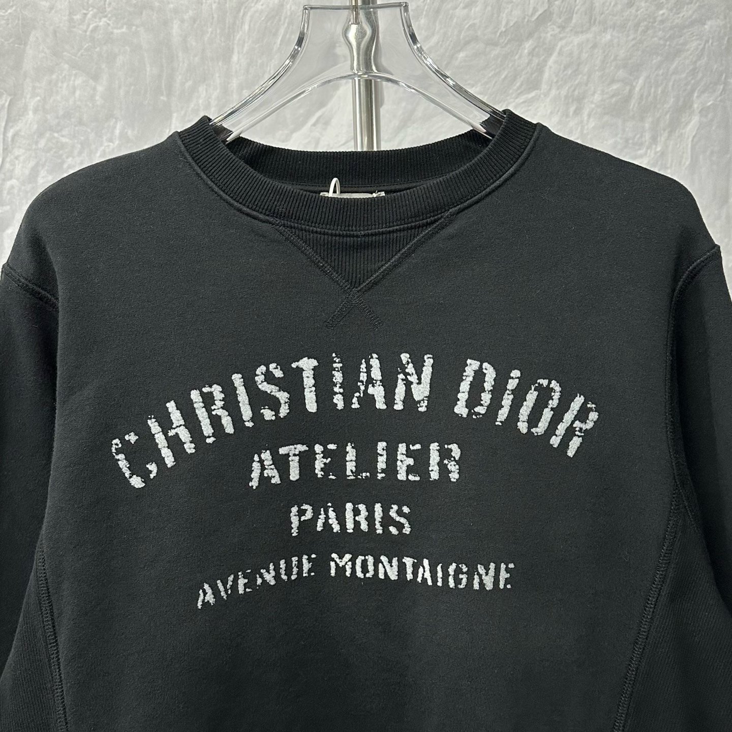 Dior Flocked Print Black Sweatshirt — front