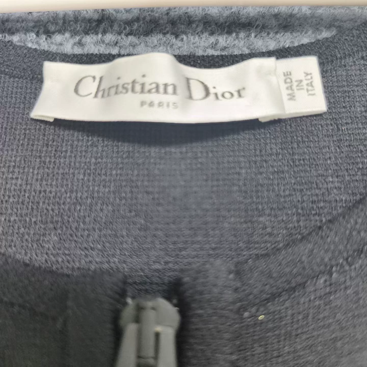 Christian Dior CD Button Wool A-Line Dress — back