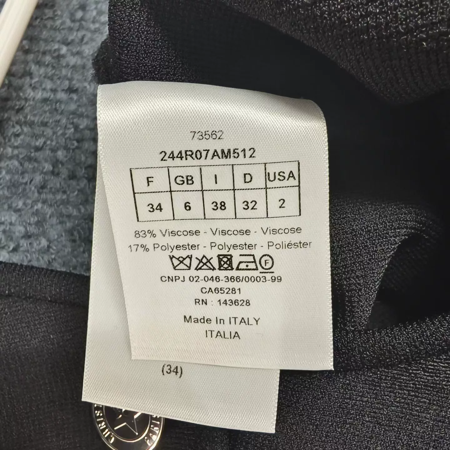 Christian Dior CD Button Wool A-Line Dress — label