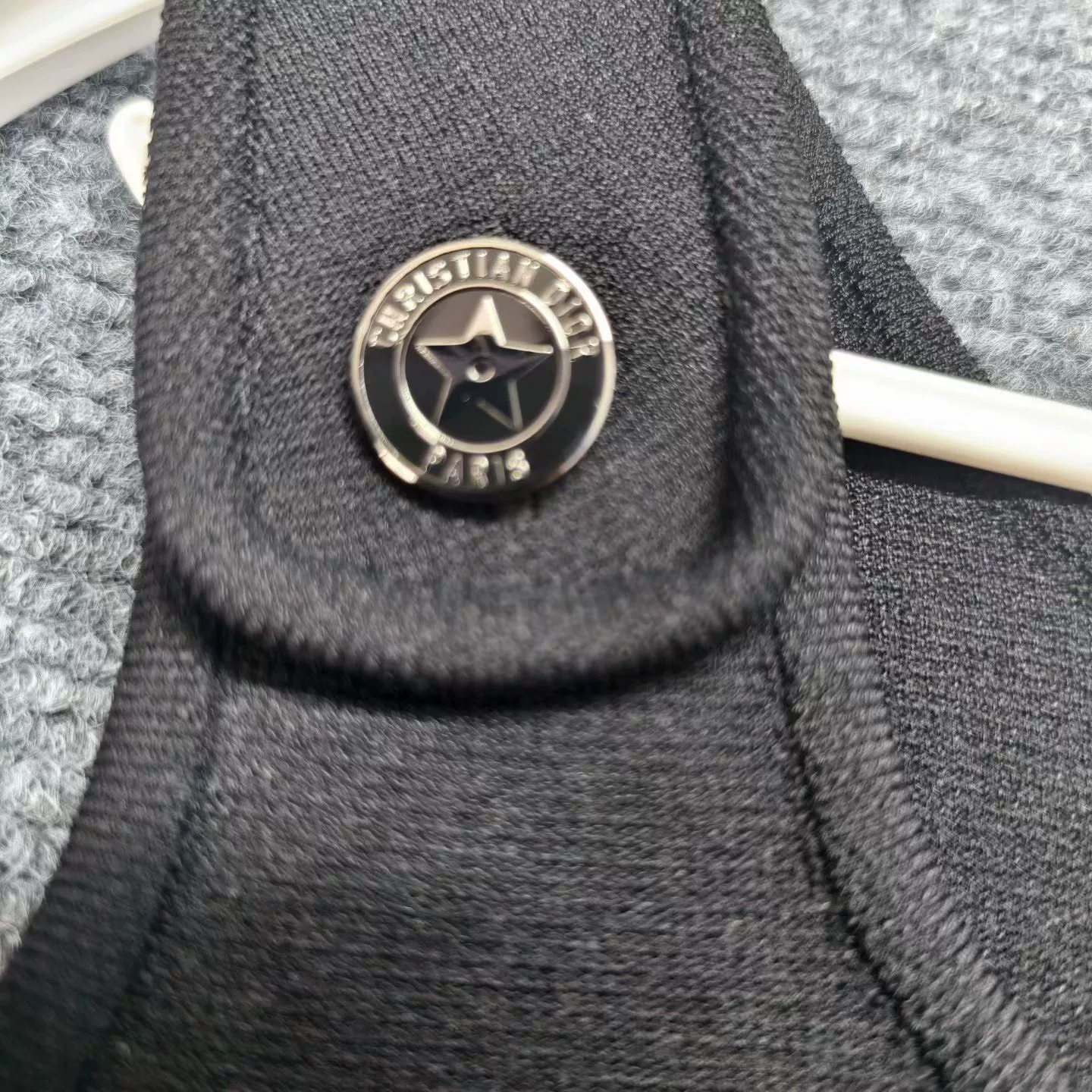 Christian Dior CD Button Wool A-Line Dress — detail