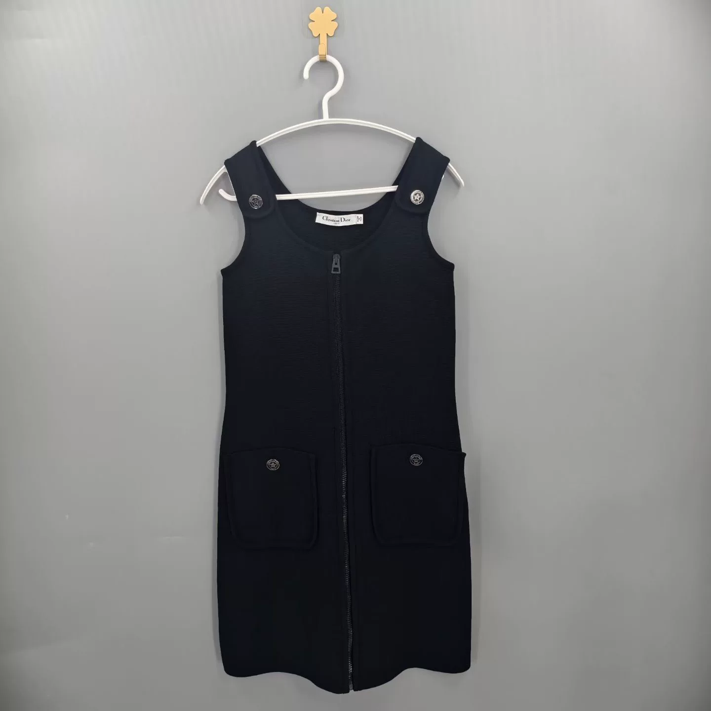 Christian Dior CD Button Wool A-Line Dress