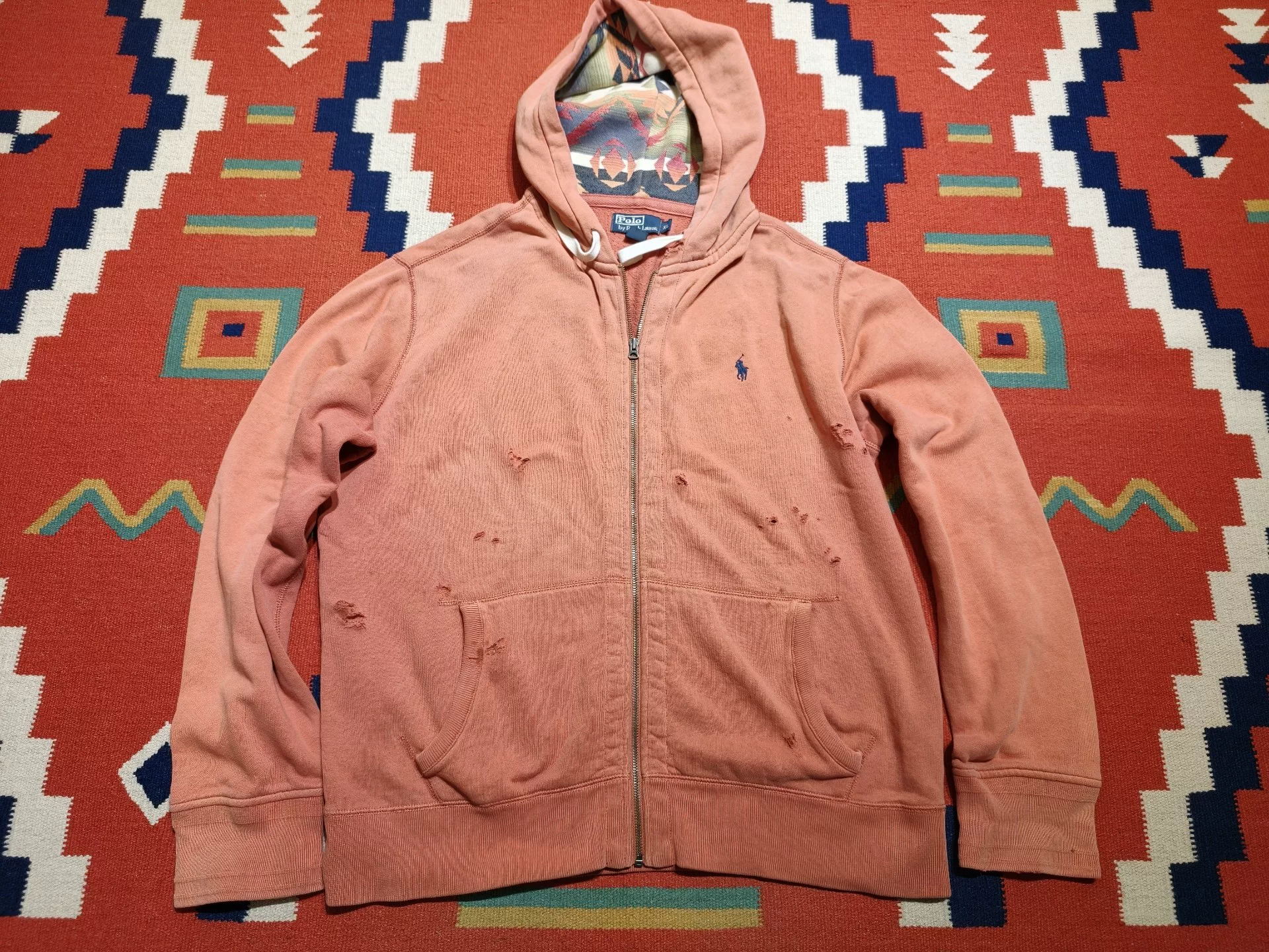 Vintage Polo Ralph Lauren Pink Zip-Up Hoodie