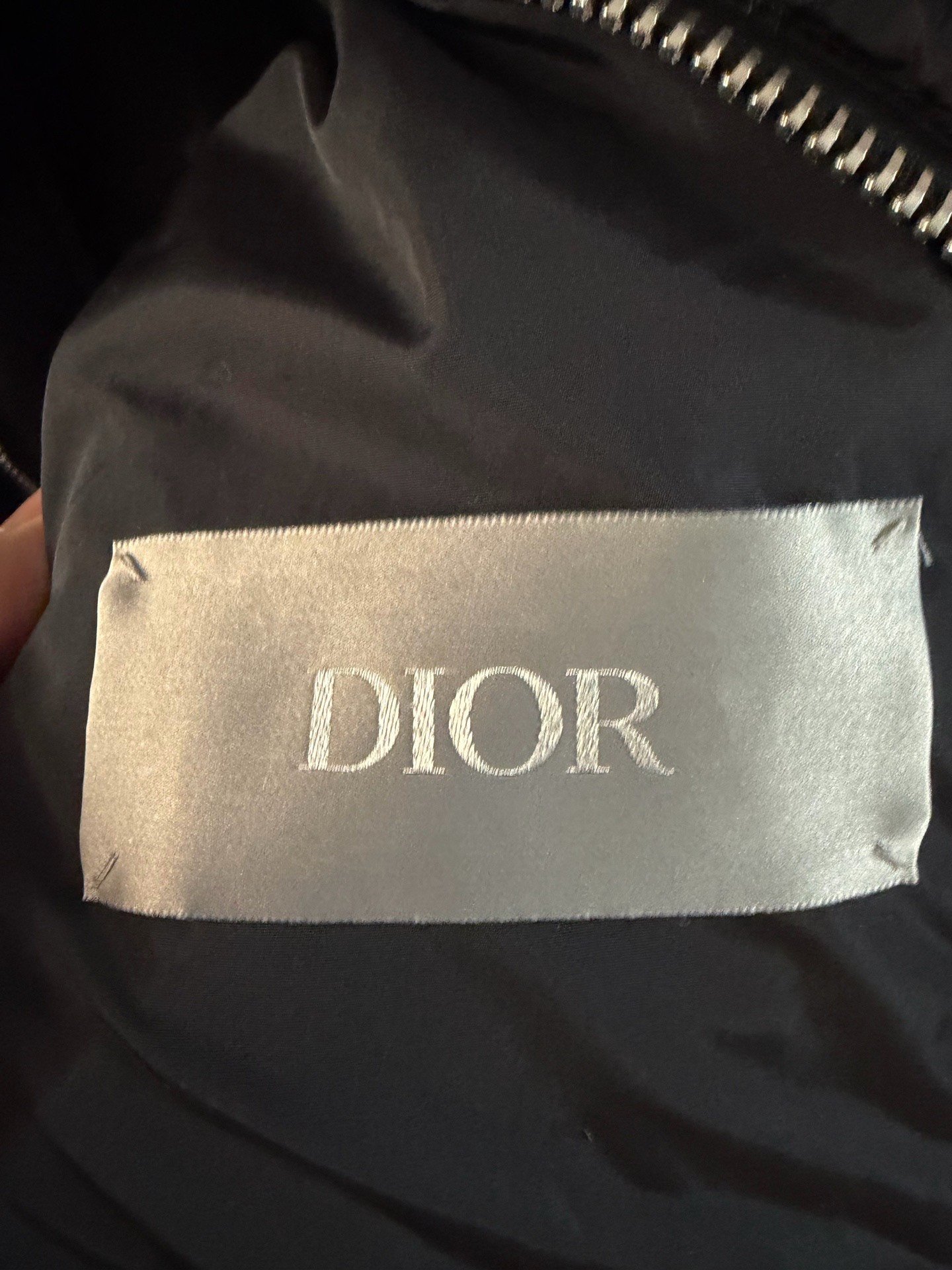 Dior Black Full Logo Down Jacket — label