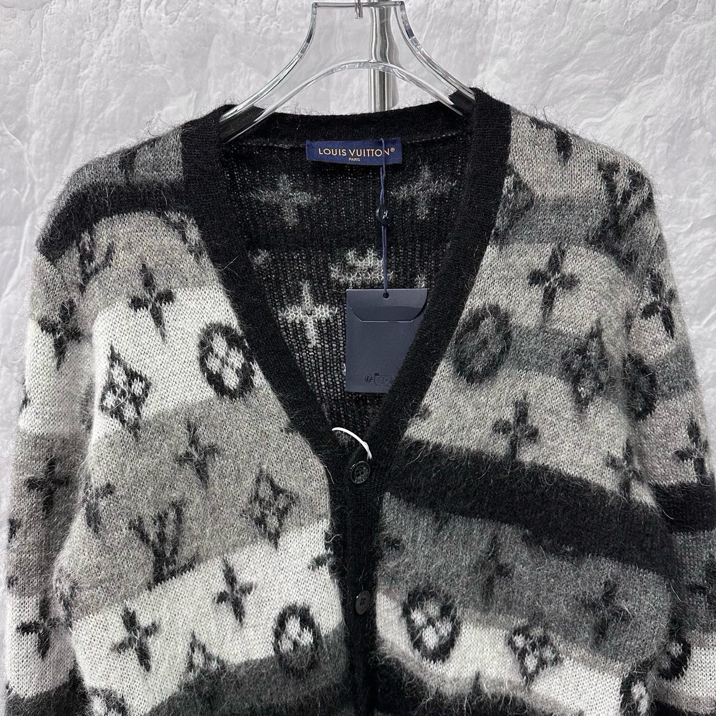 Louis Vuitton SS24 Monogram Colorblock Mohair Cardigan — front