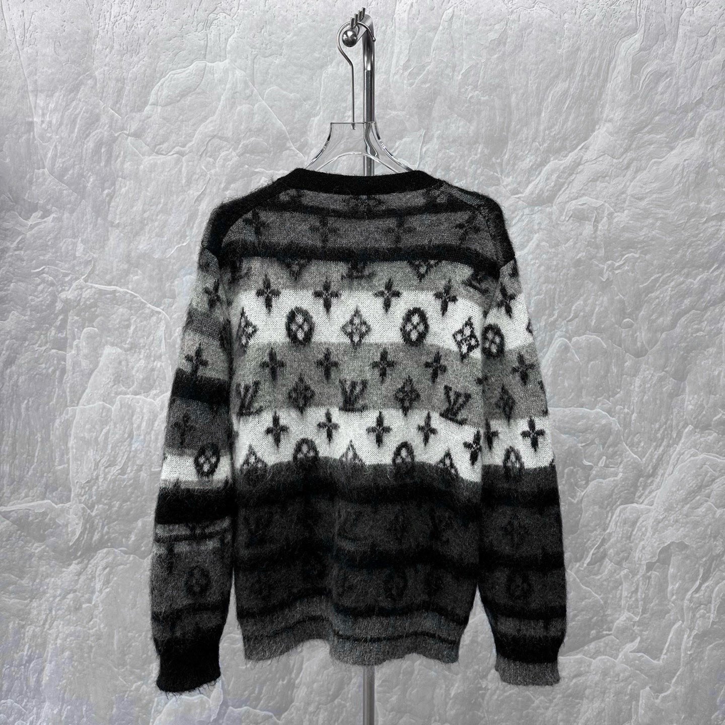 Louis Vuitton SS24 Monogram Colorblock Mohair Cardigan — back