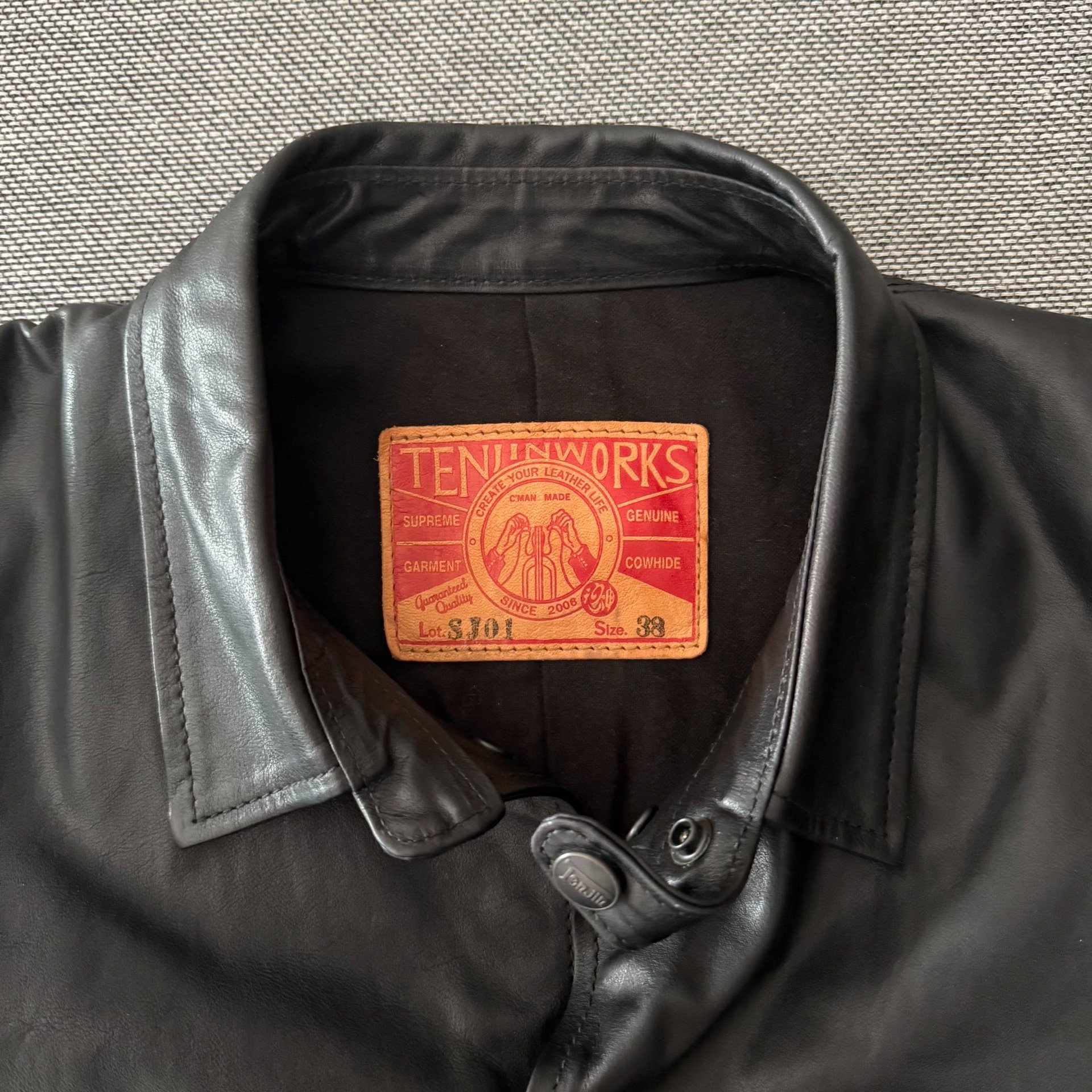 Tenjin Sj01 Tochigi Leather Coach Jacket — detail