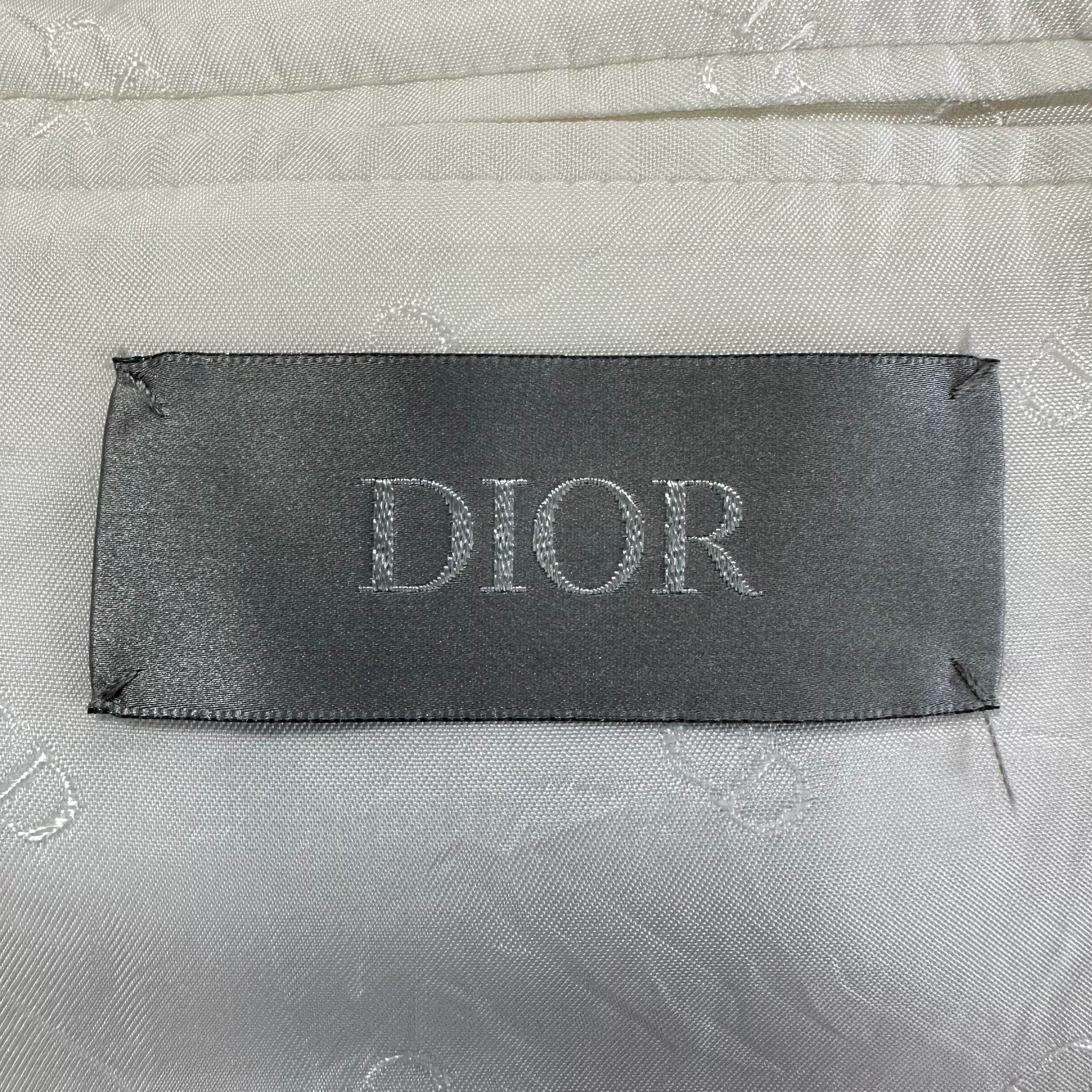 Dior White Asymmetric Satin Lapel Blazer — back