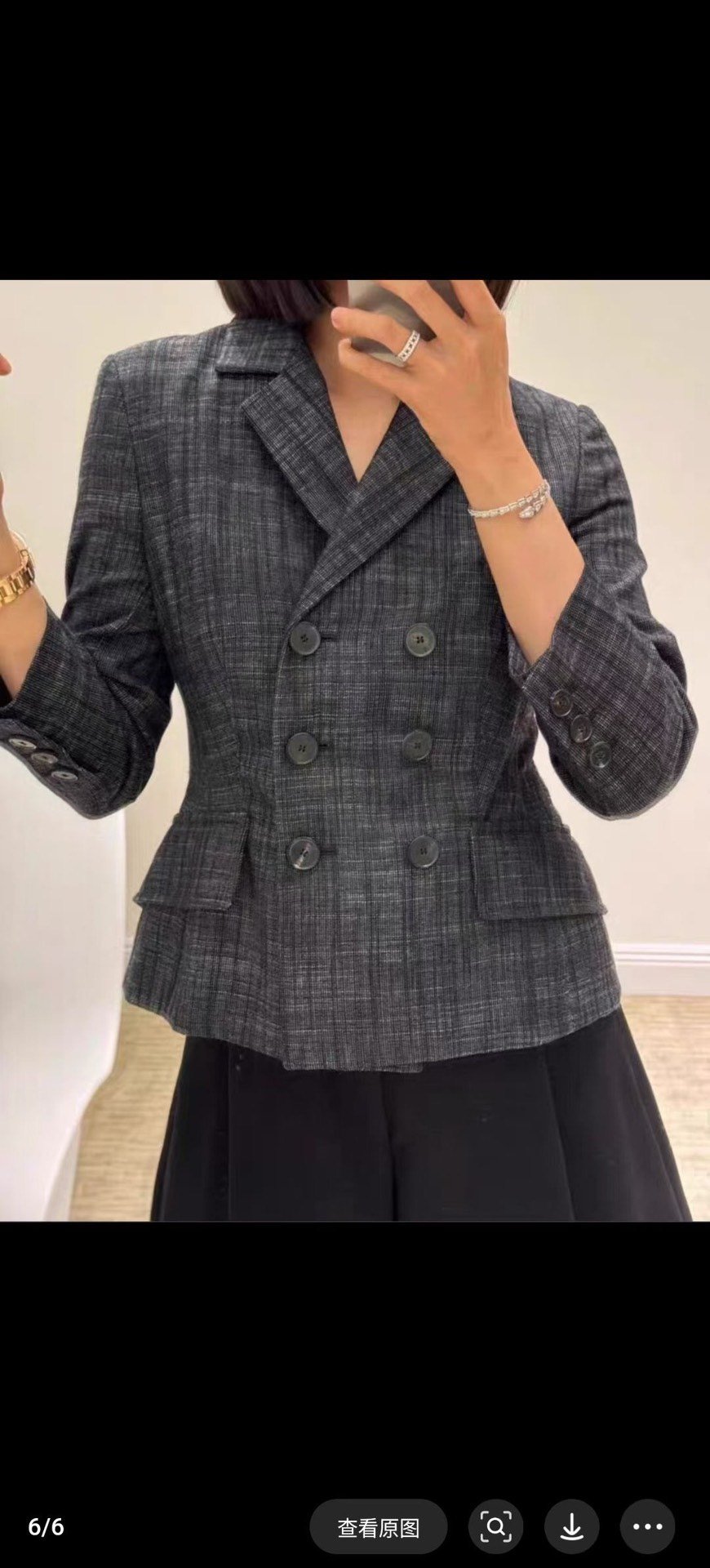 Dior double-breasted plaid blazer — label