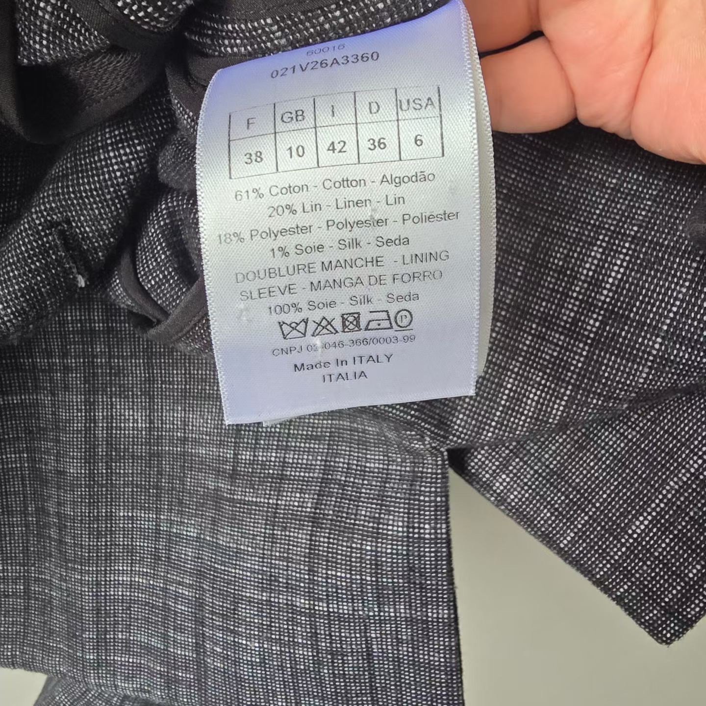 Dior double-breasted plaid blazer — back