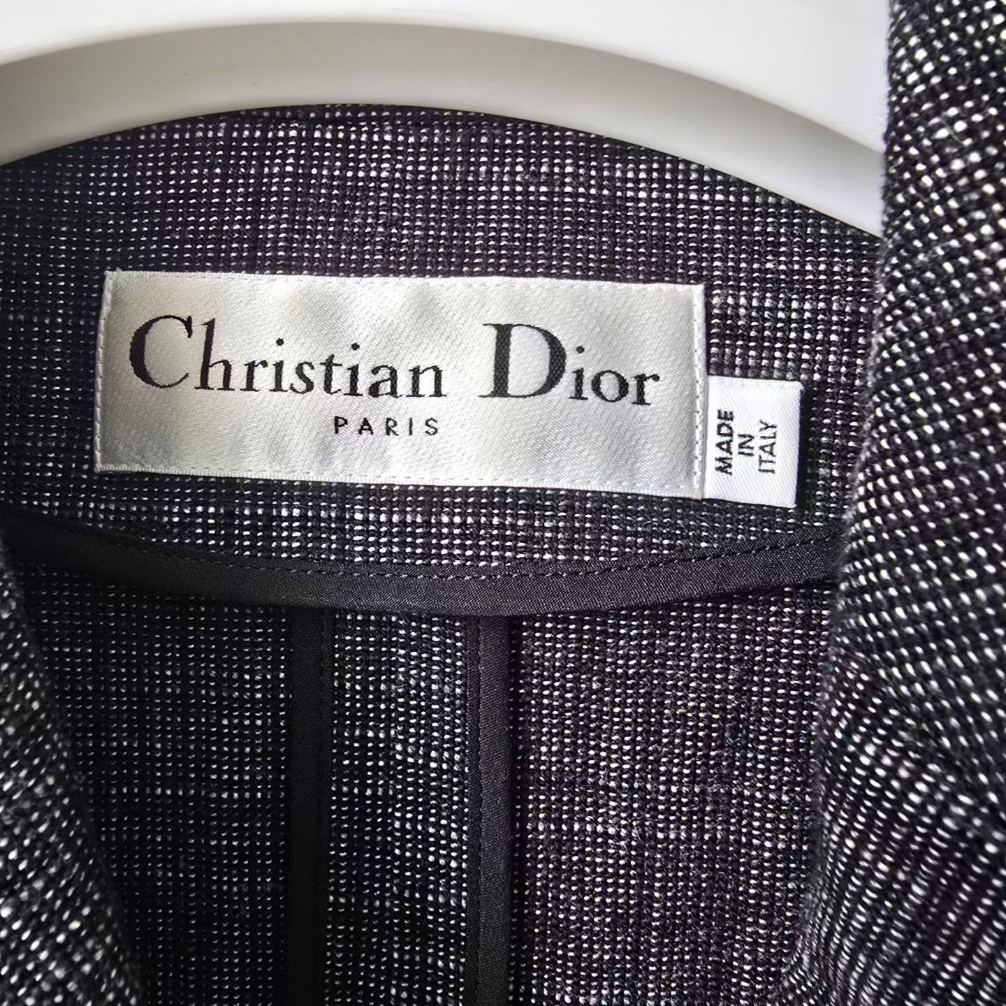 Dior double-breasted plaid blazer — detail
