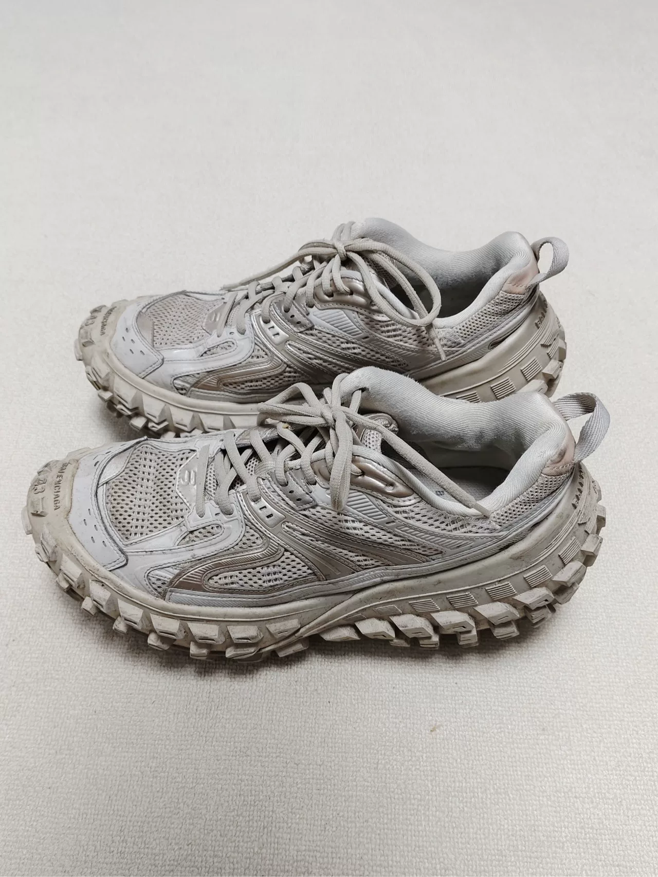 Balenciaga Defender Distressed Brown Sneakers