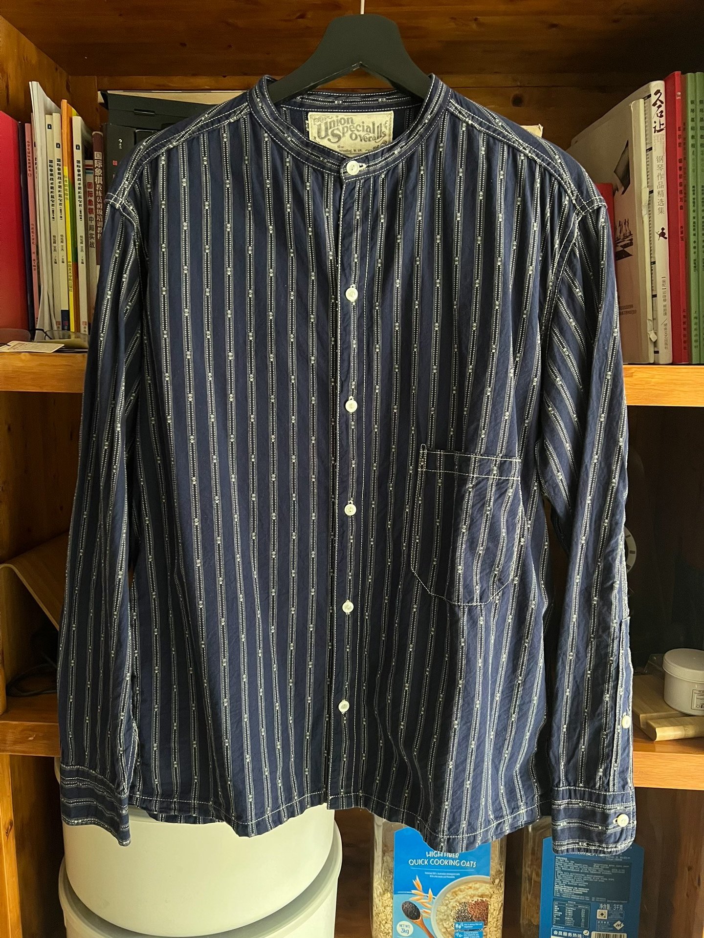 Freewheelers Vintage Indigo Stripe Crew Shirt