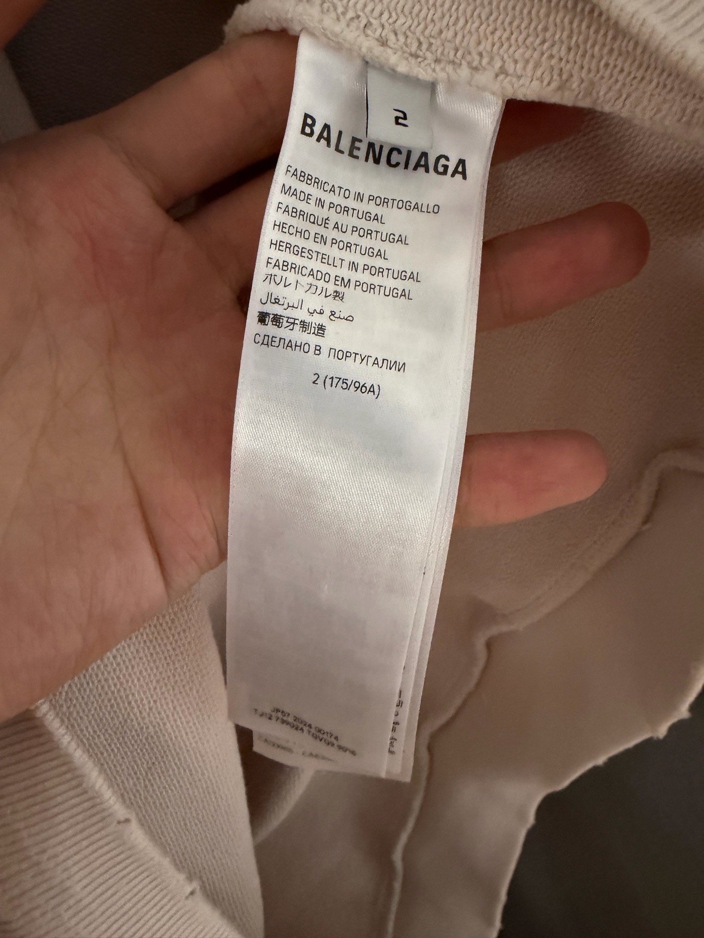 Balenciaga Beige Tape Hoodie — back