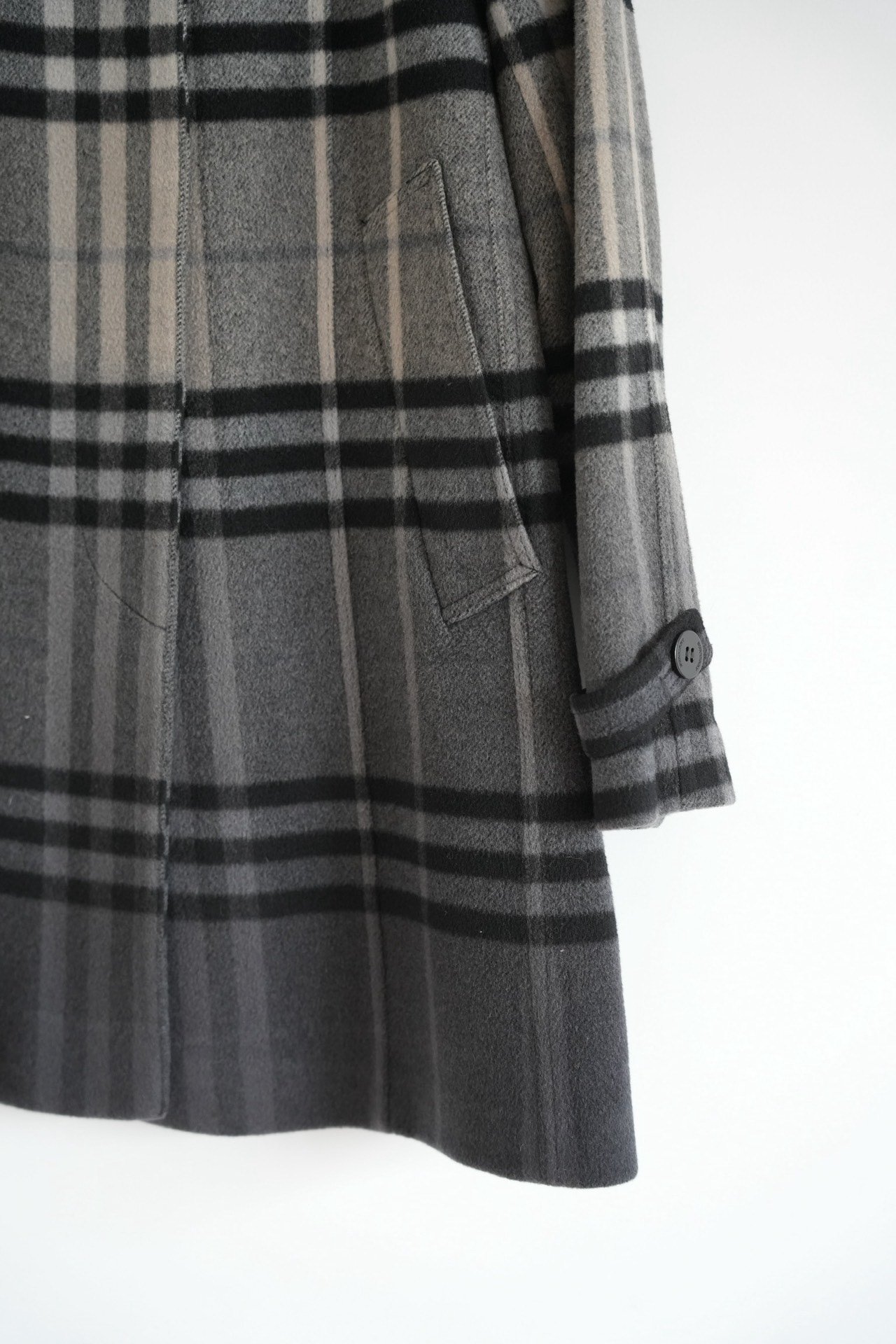 Burberry Gradient Plaid Wool Trench Coat — back