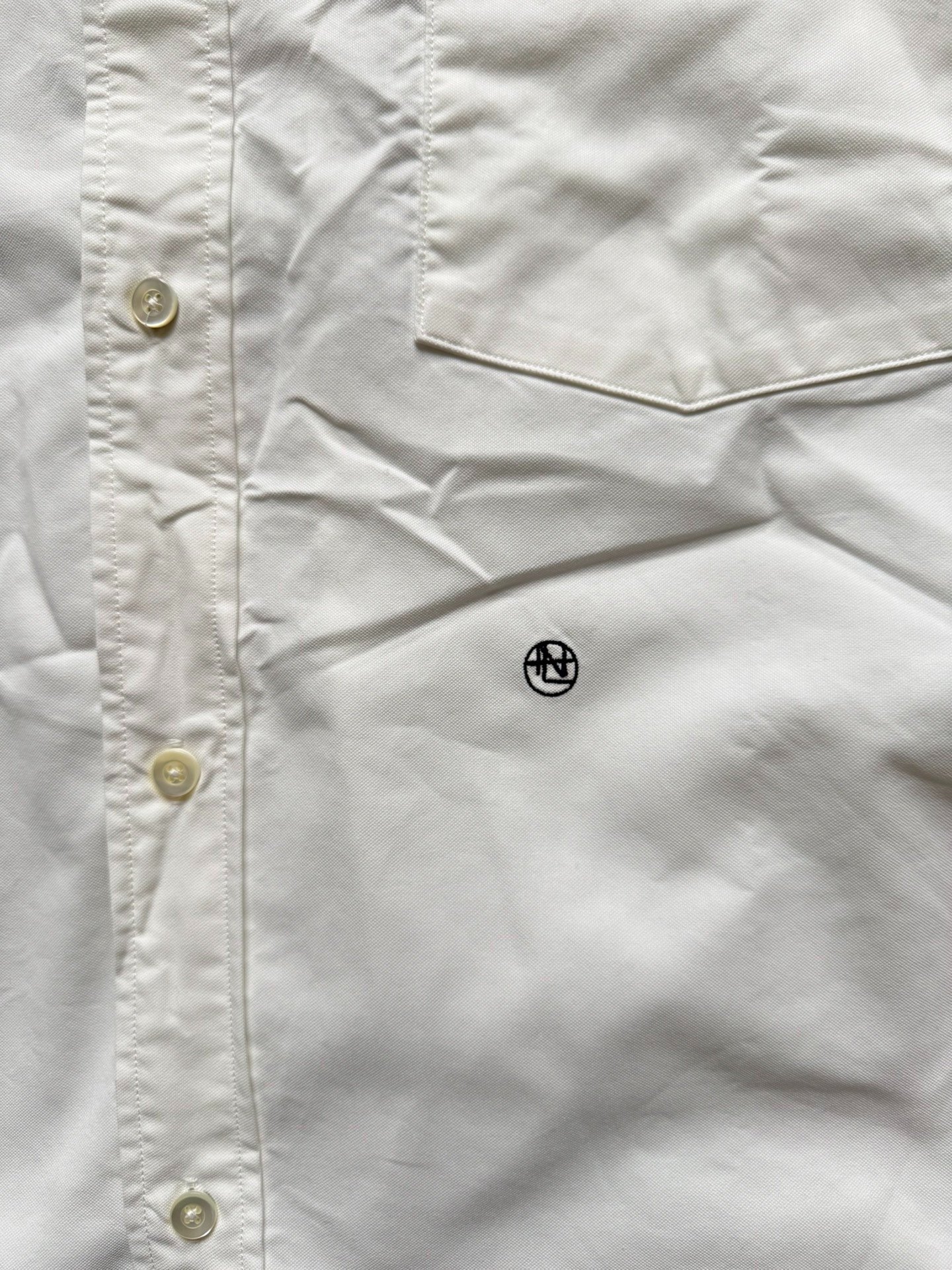 NANAMICA Button Down Oxford Shirt — label