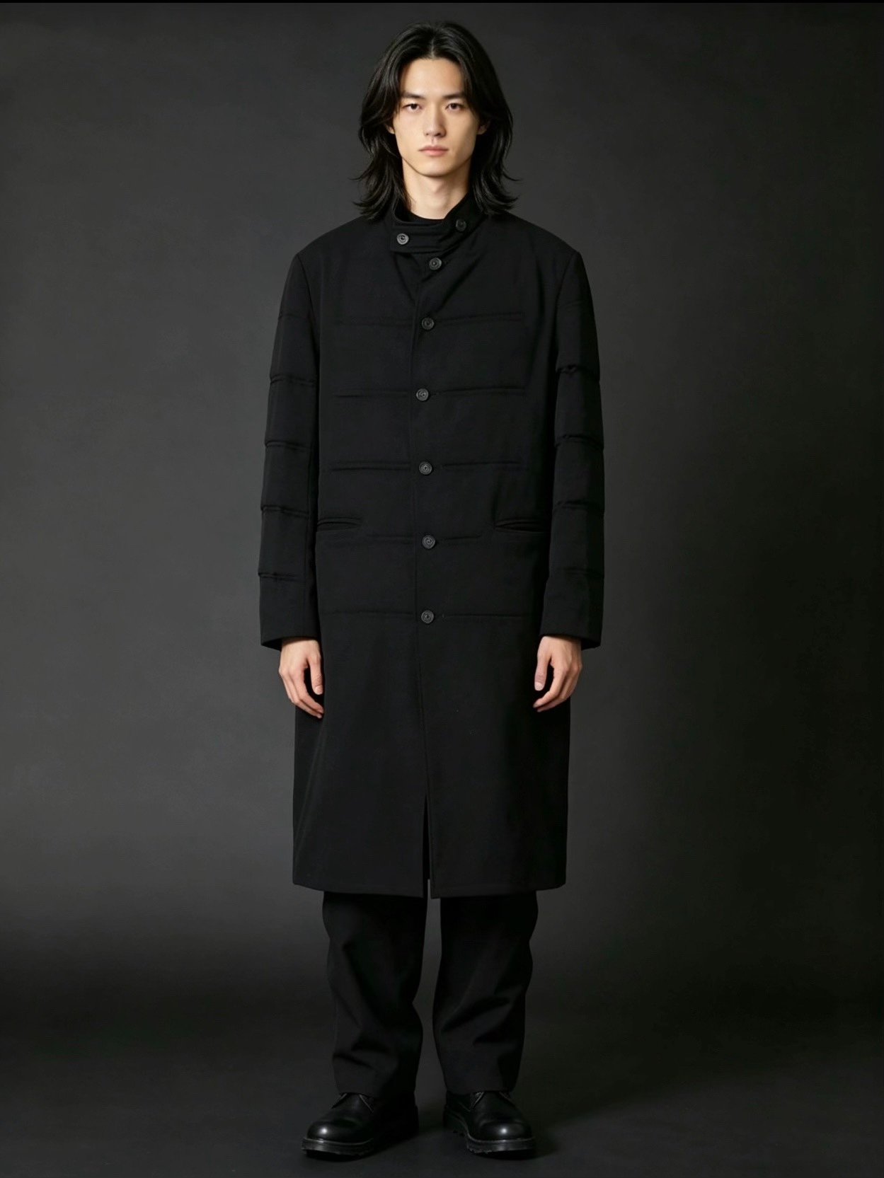Yohji Yamamoto 25AW Padded Gaba Coat — detail