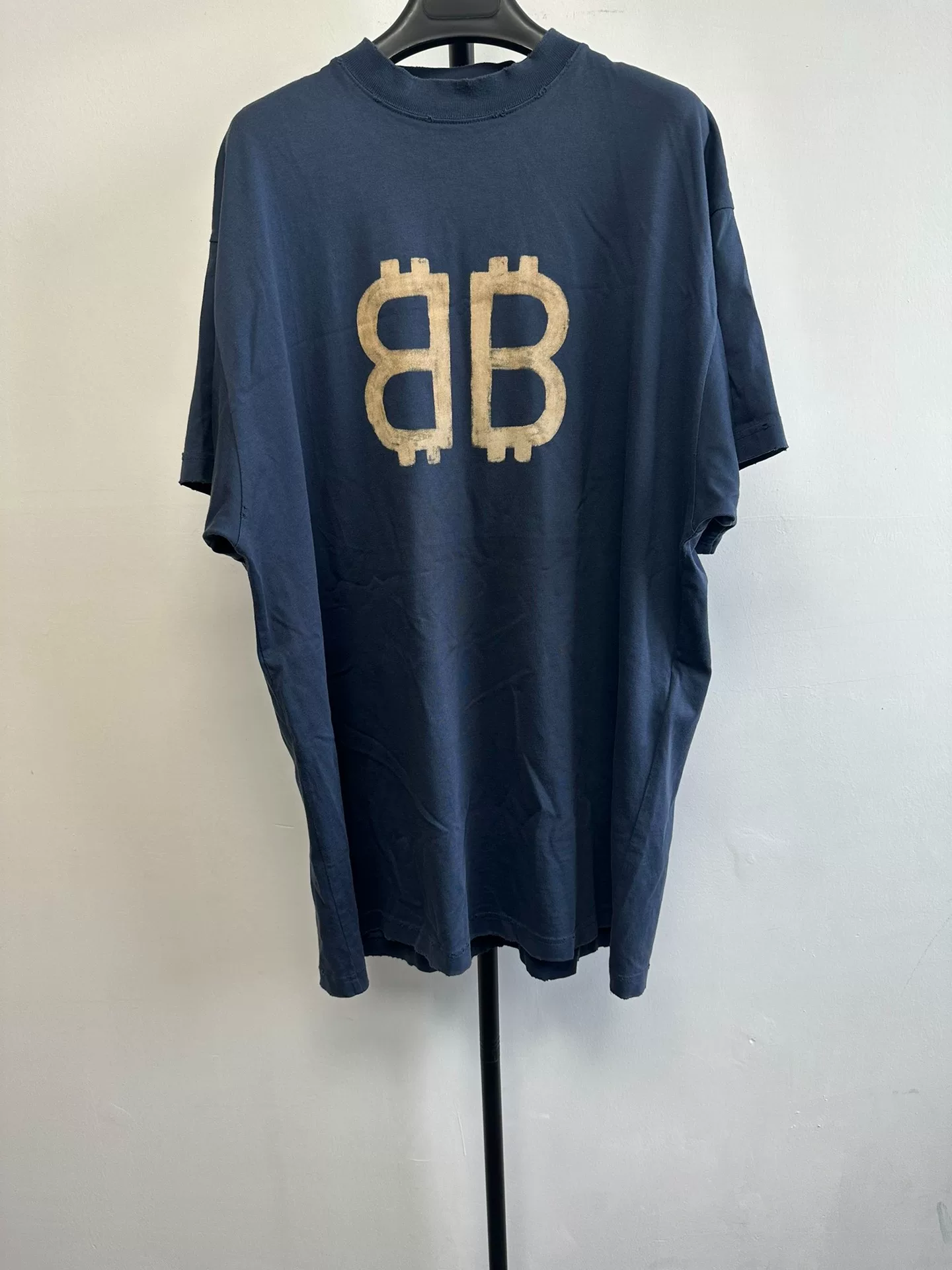 Balenciaga Gold BB Print Crew Neck T-Shirt