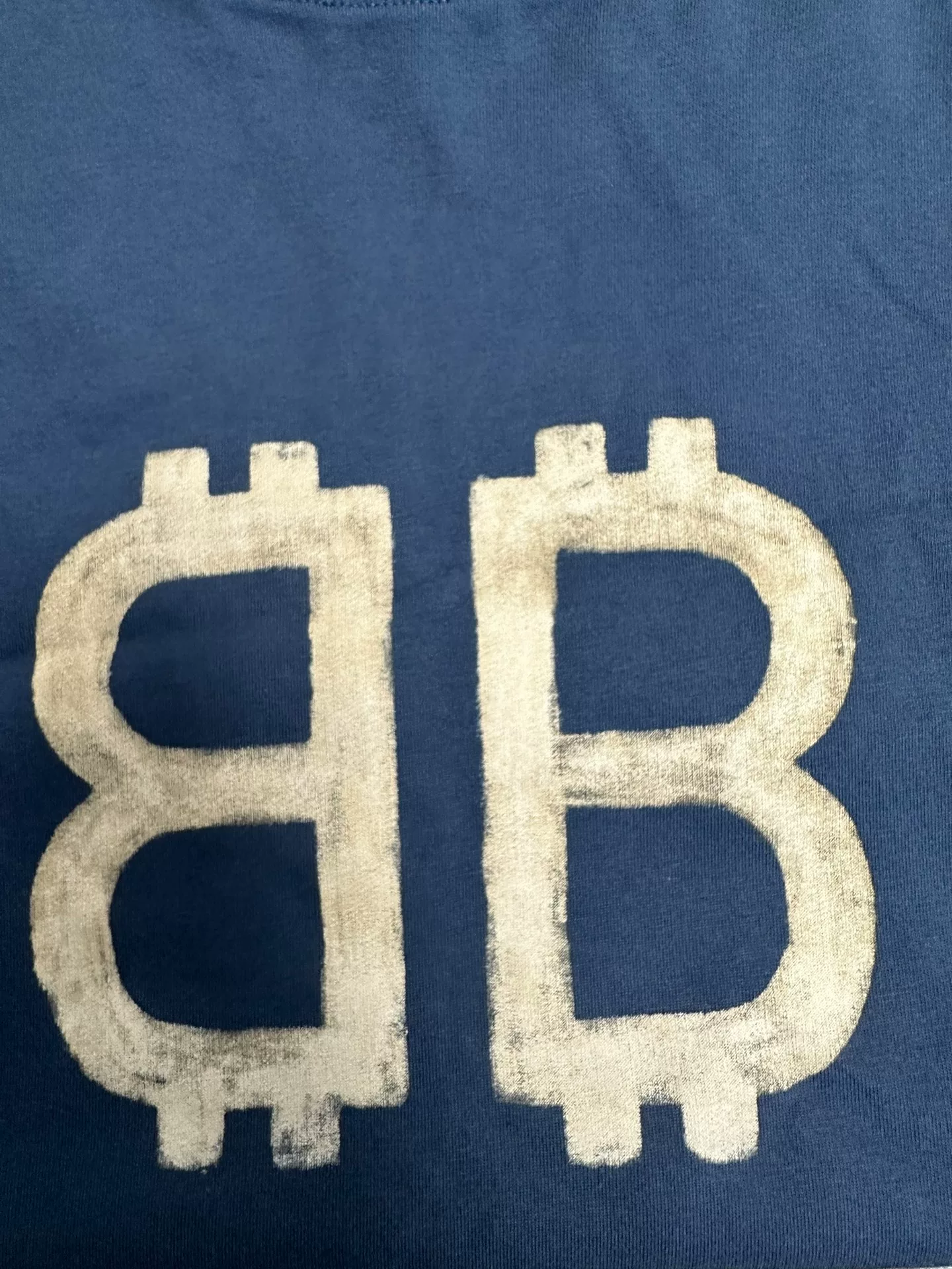 Balenciaga Gold BB Print Crew Neck T-Shirt — detail