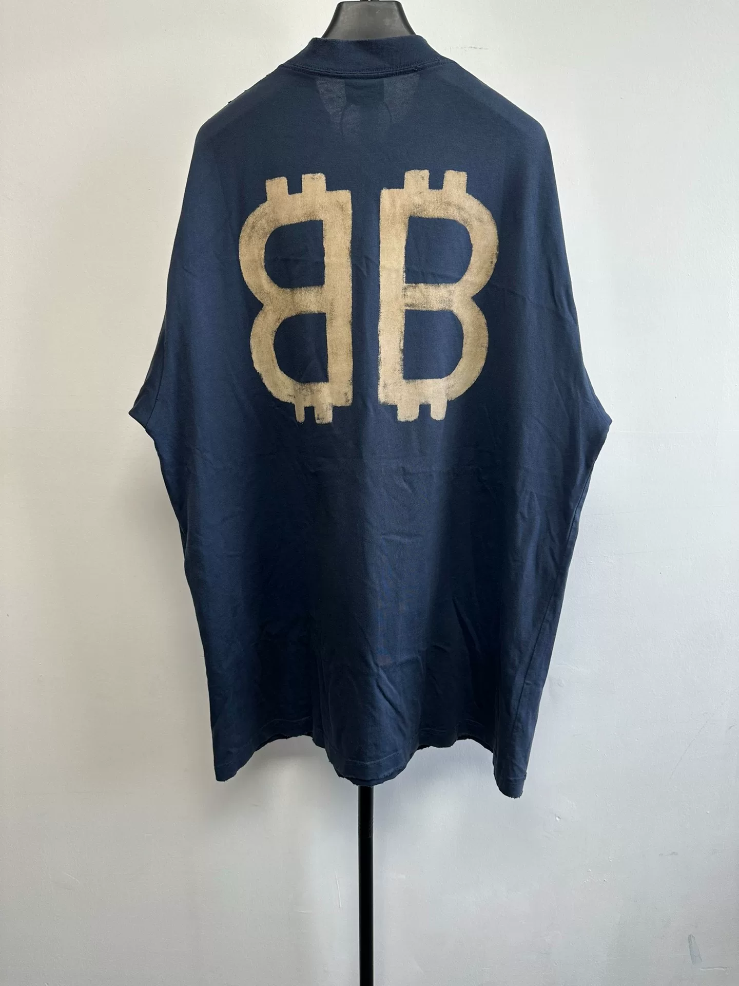 Balenciaga Gold BB Print Crew Neck T-Shirt — front