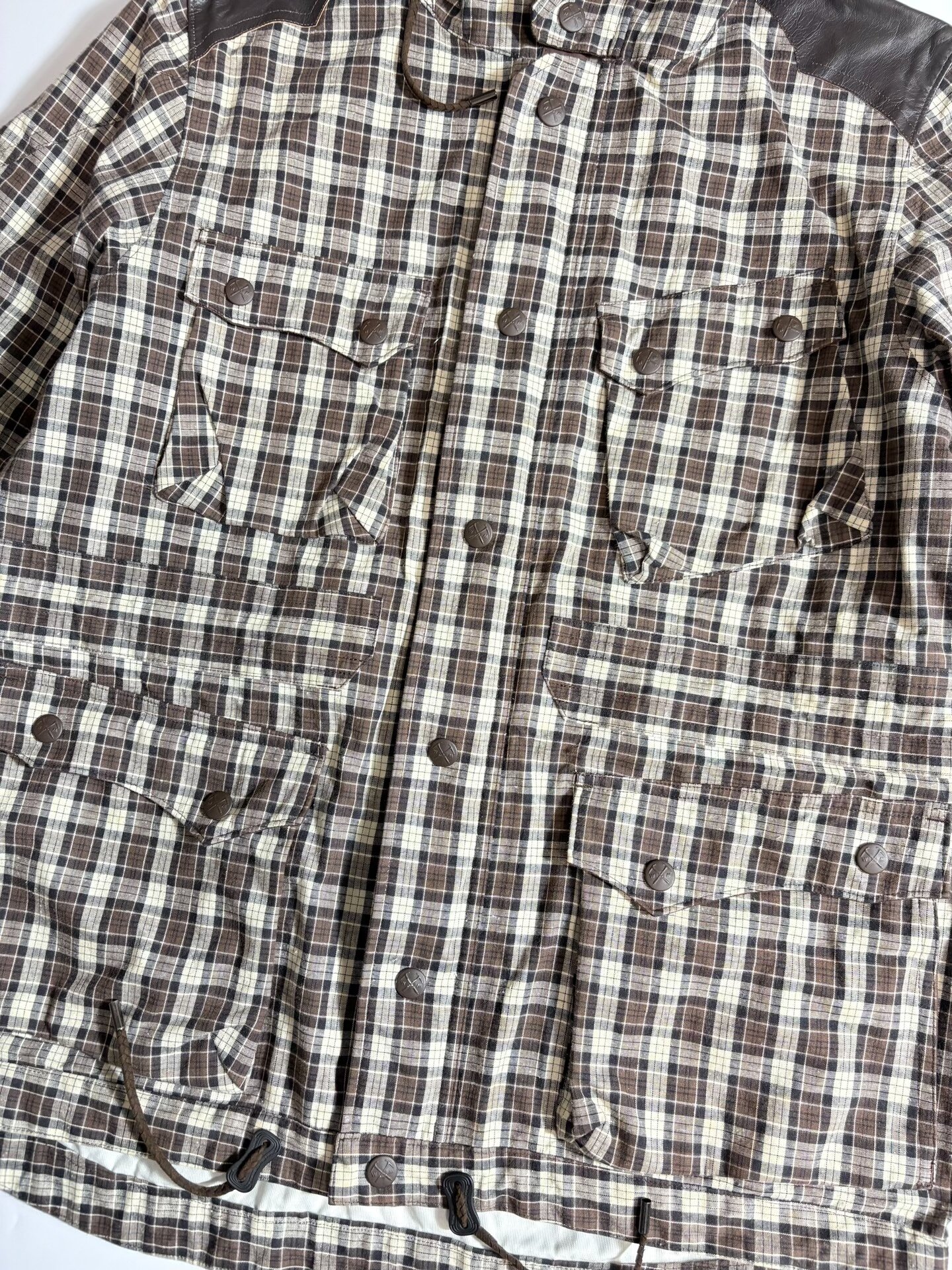 White Mountaineering Checkered Hooded Jacket — back