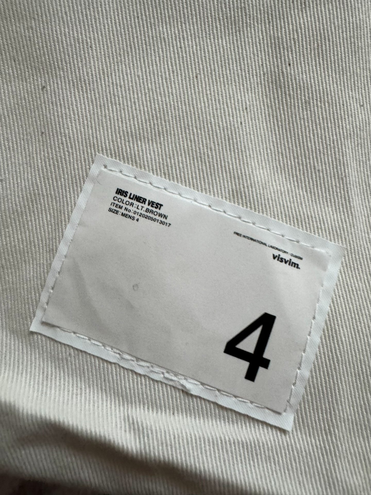 VISVIM 20AW IRIS LINER VEST — back