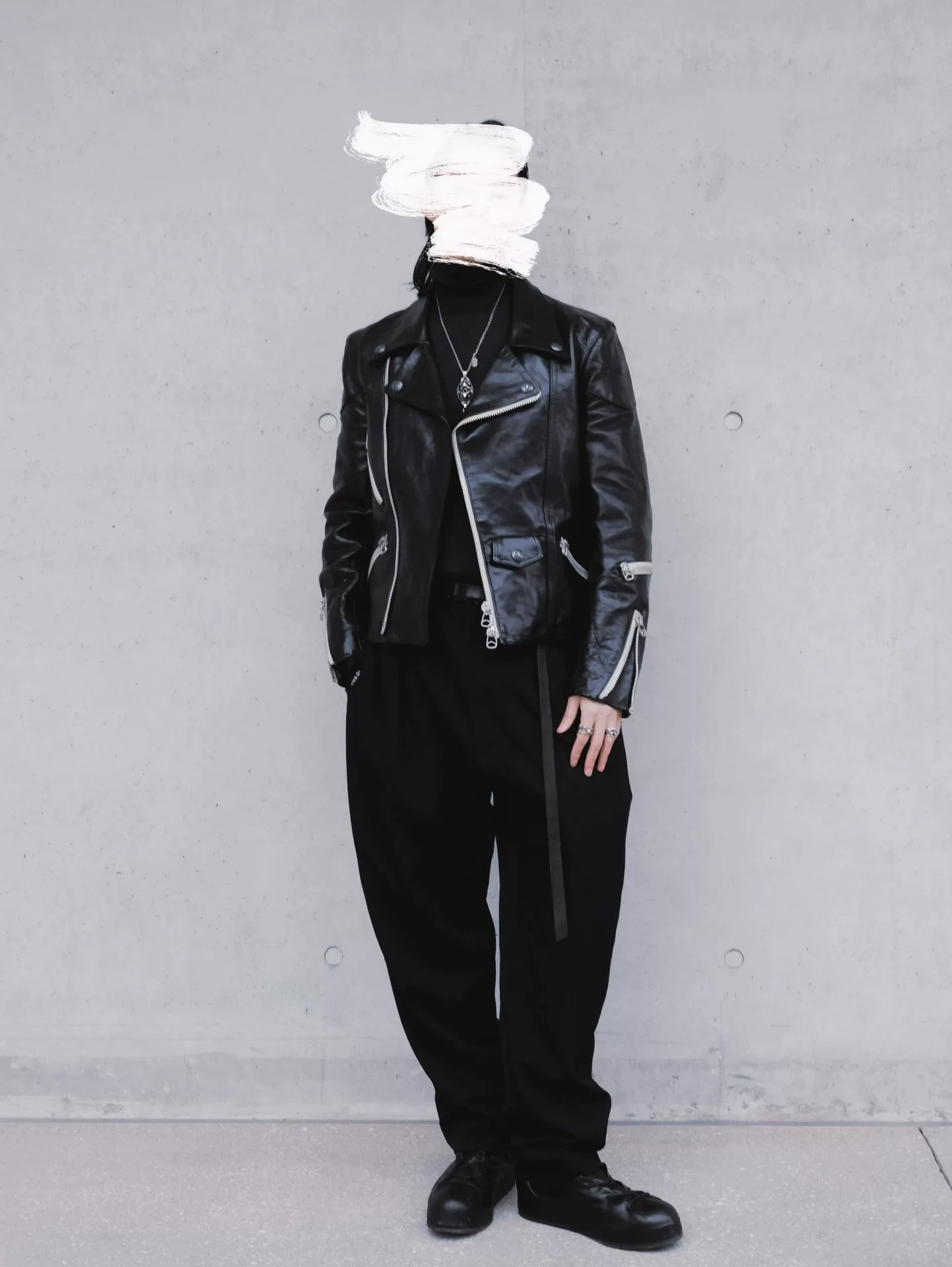 Yohji Yamamoto Gothic Biker Leather Jacket — detail