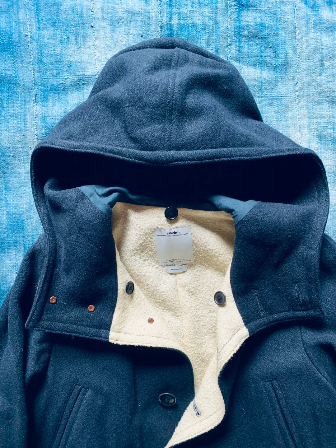 Visvim Vintage Tweed Admiral Coat — detail