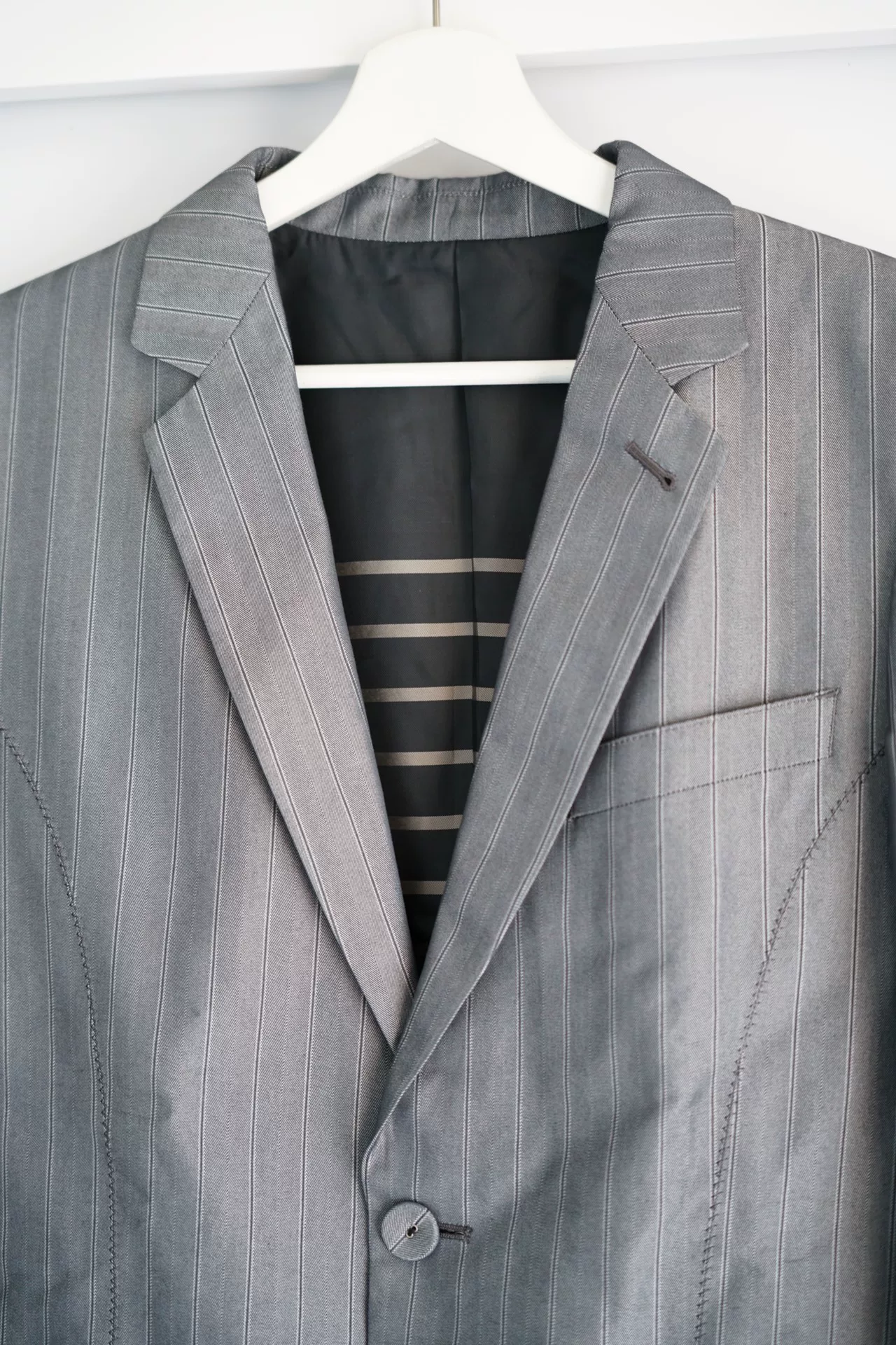 Jean Paul Gaultier Grey Striped Suit — detail