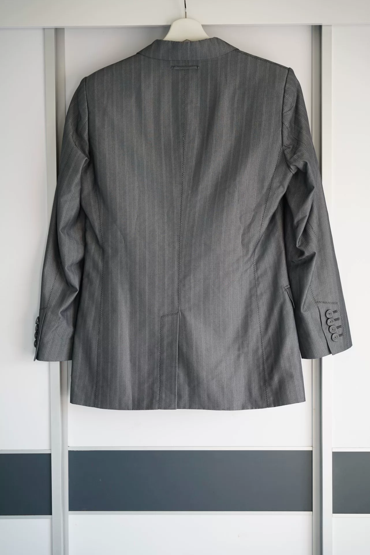 Jean Paul Gaultier Grey Striped Suit — front