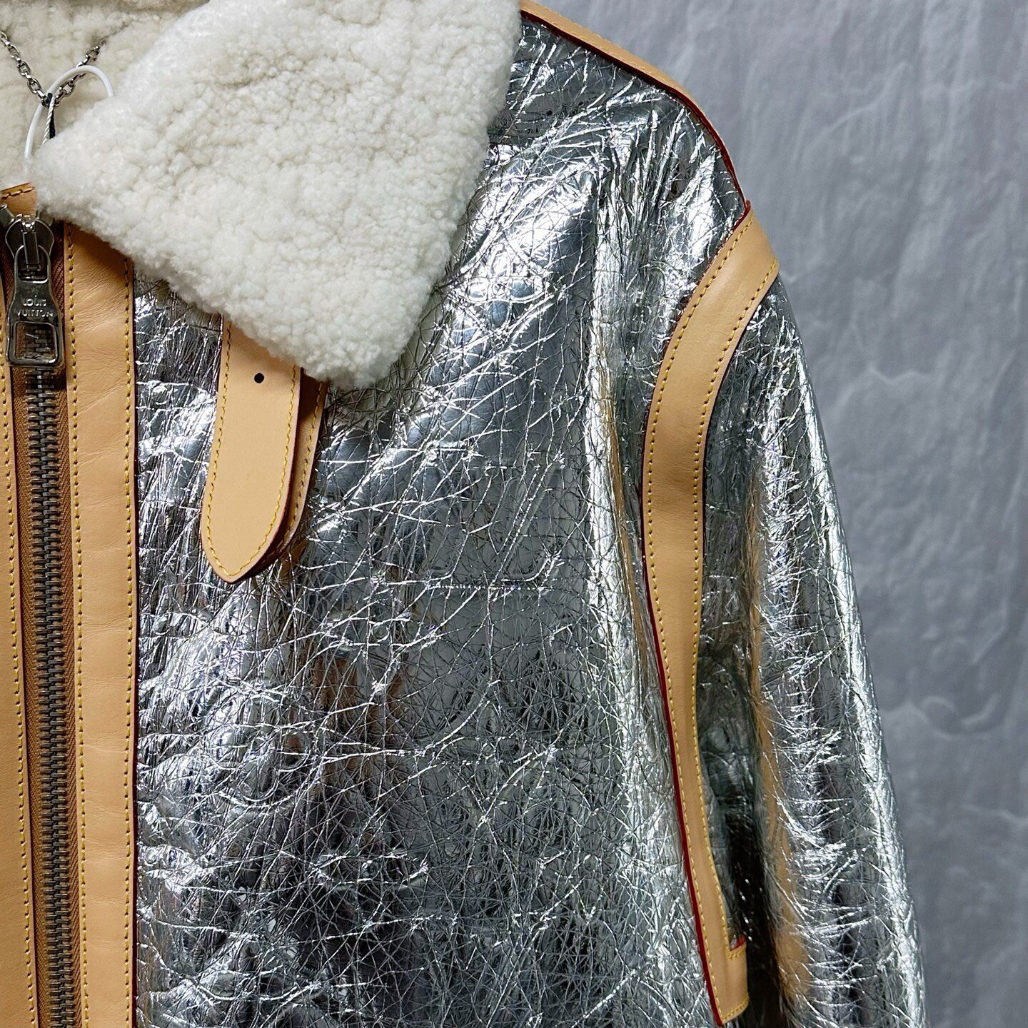 Louis Vuitton Mirrored Fur Coat — detail