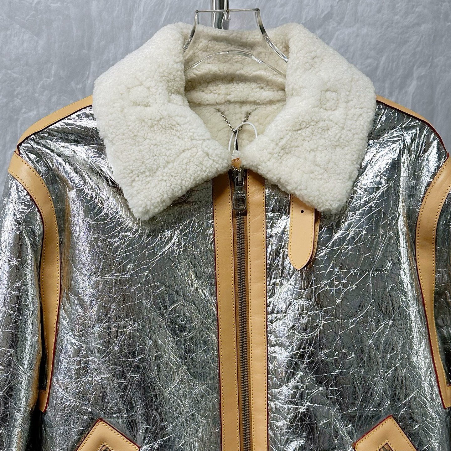 Louis Vuitton Mirrored Fur Coat — front