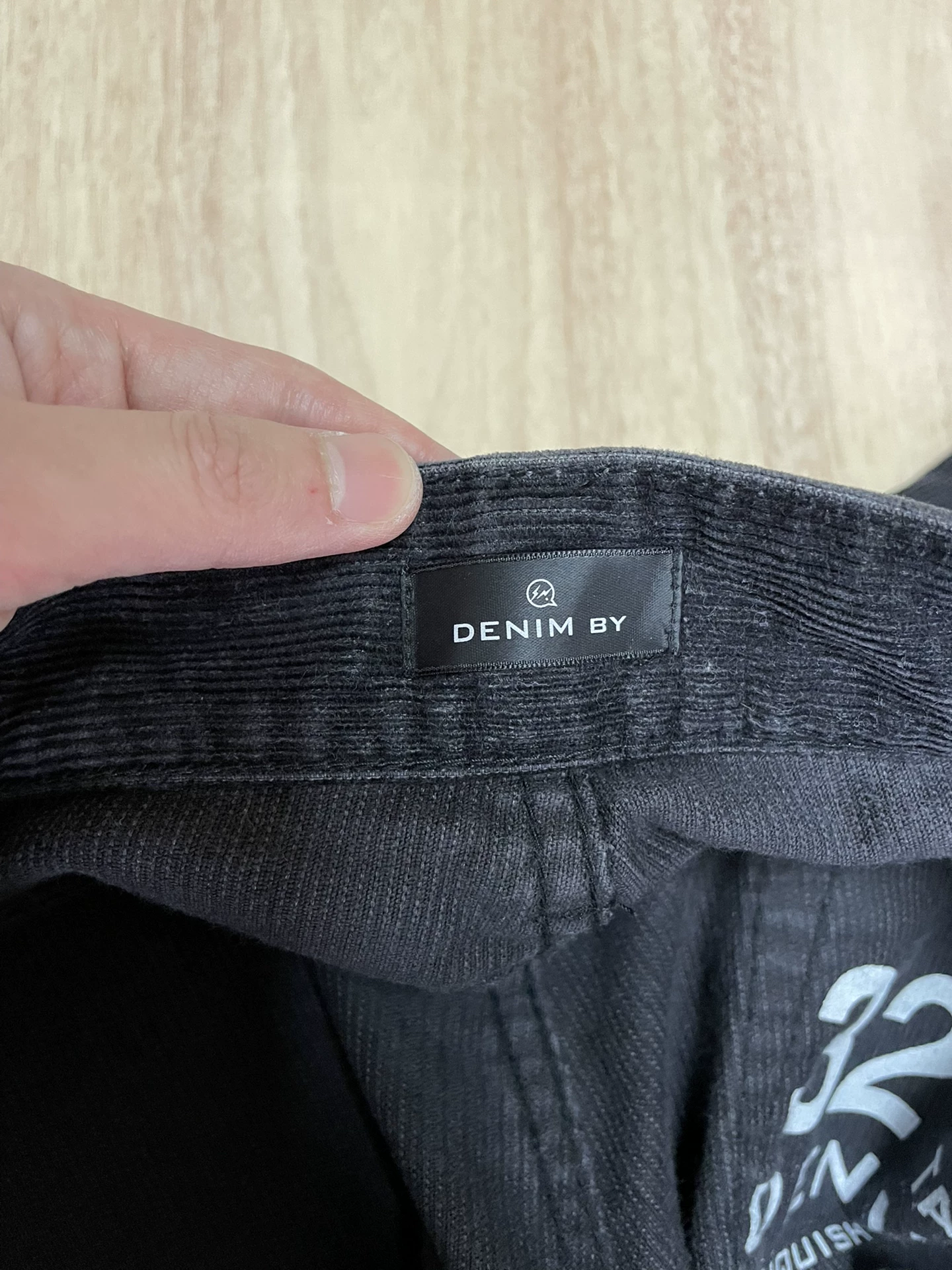 Denim by Vanquish Fragment Washed Corduroy Pants — label