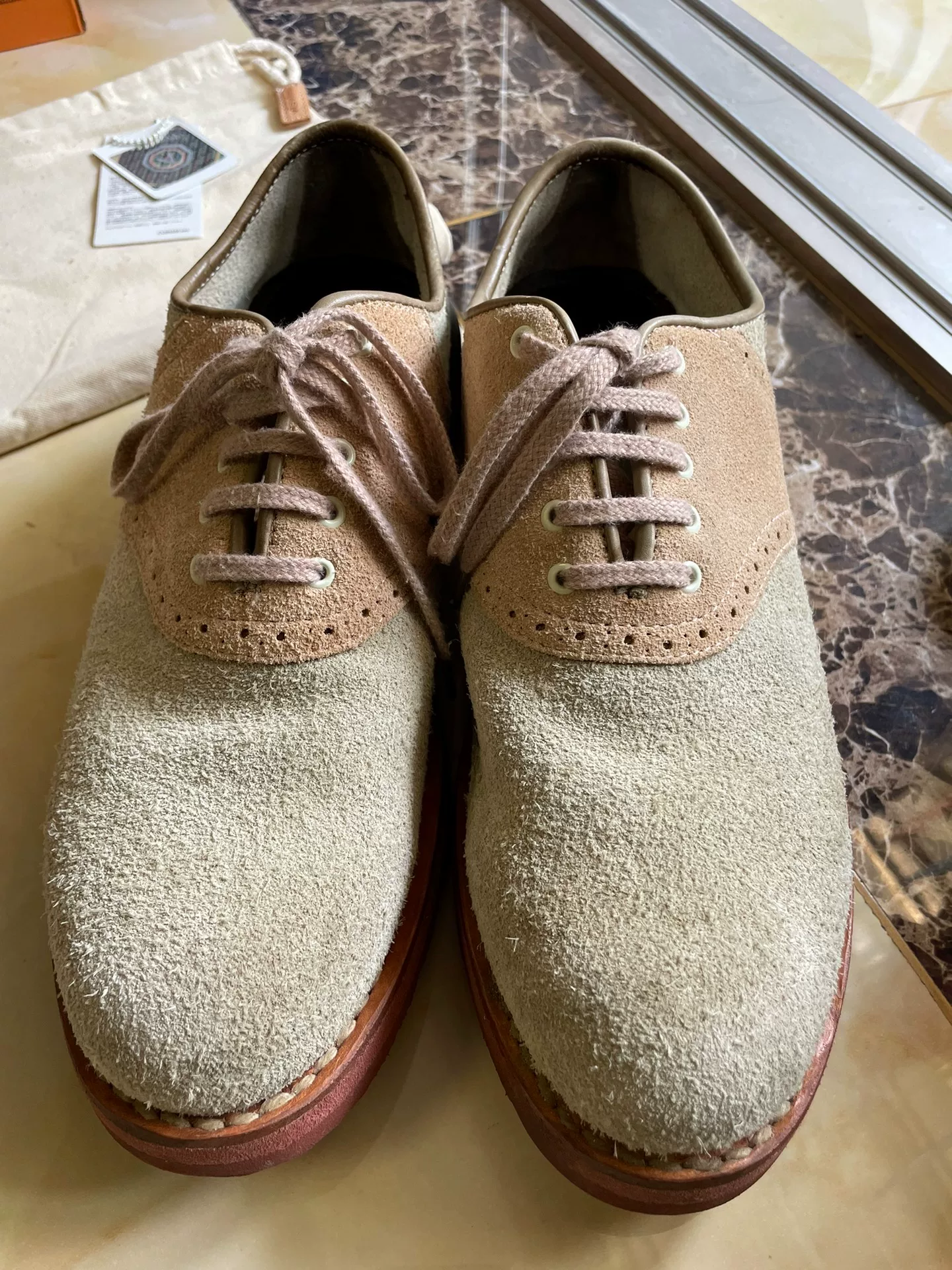 VISVIM PATRICIAN SUEDE-FOLK Low-Top Boots — front