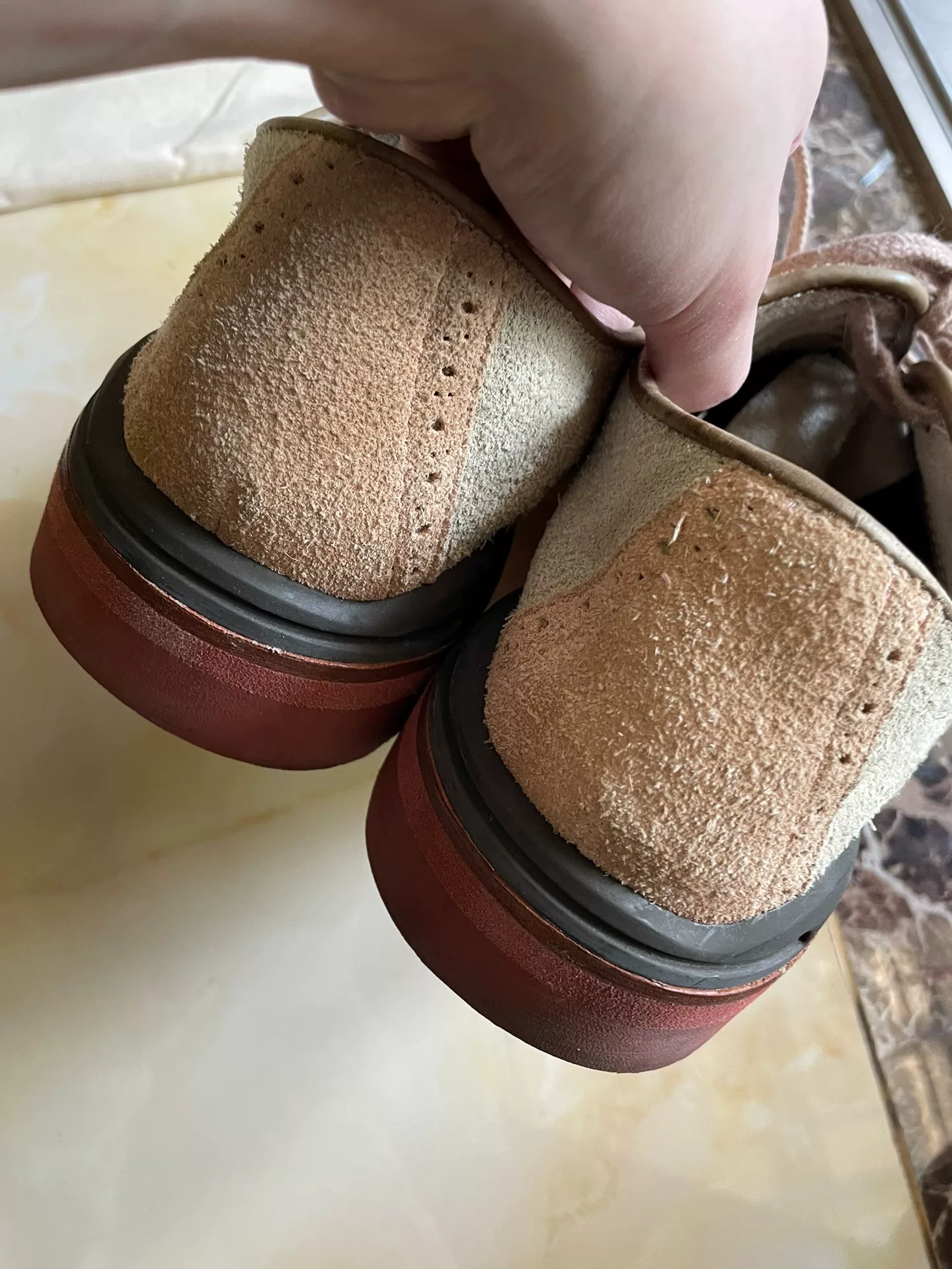 VISVIM PATRICIAN SUEDE-FOLK Low-Top Boots — back