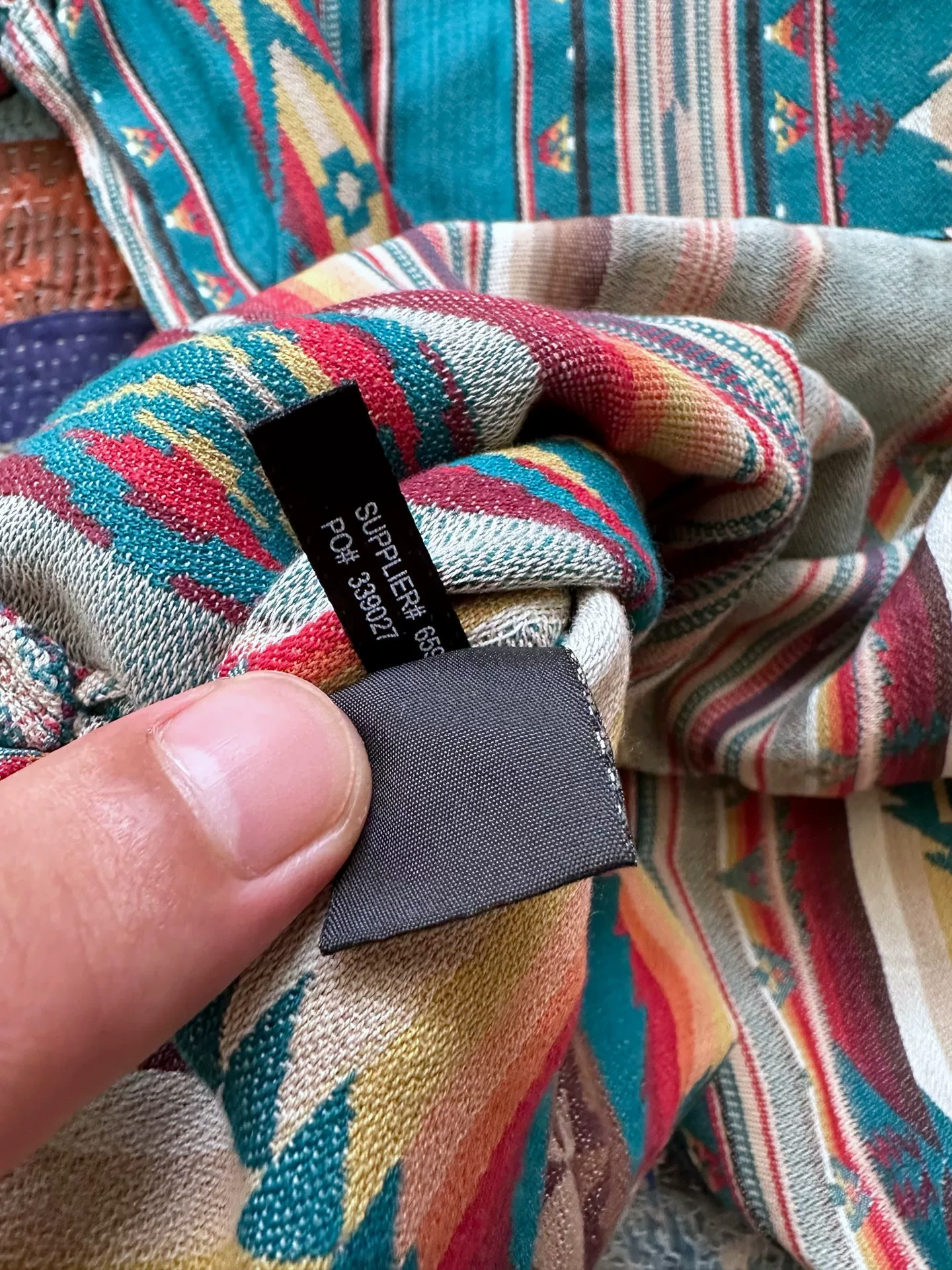 RRL Southwestern Print Long-Sleeve Shirt — label