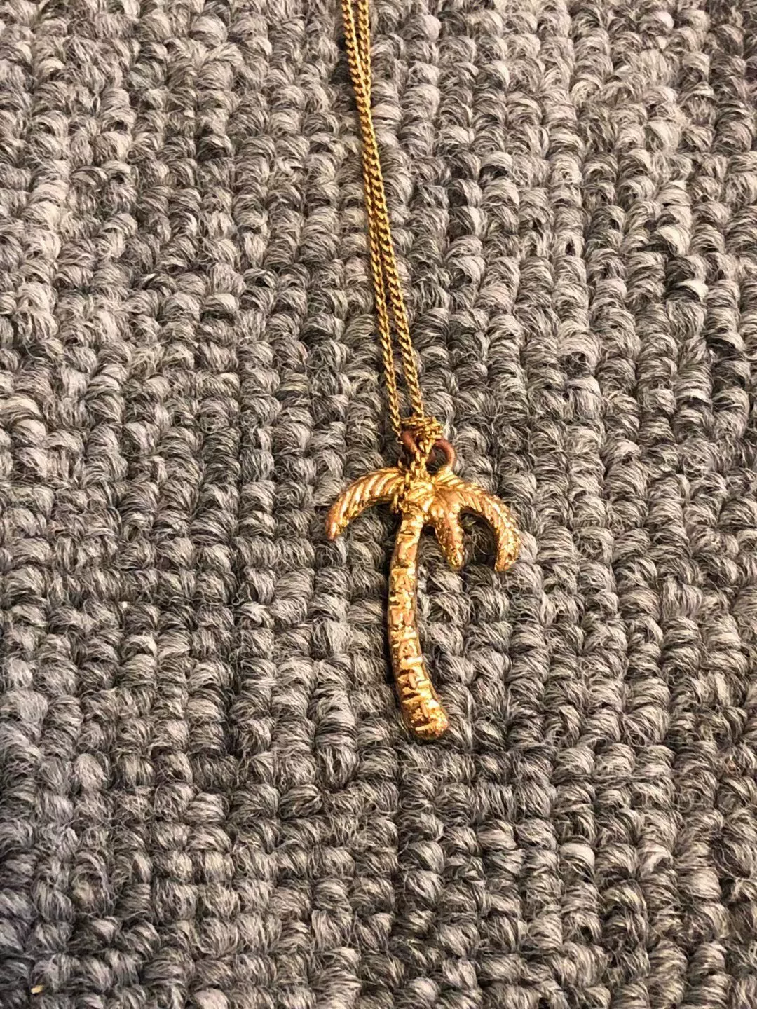 Saint Laurent 16SS Gold Palm Tree Necklace — front