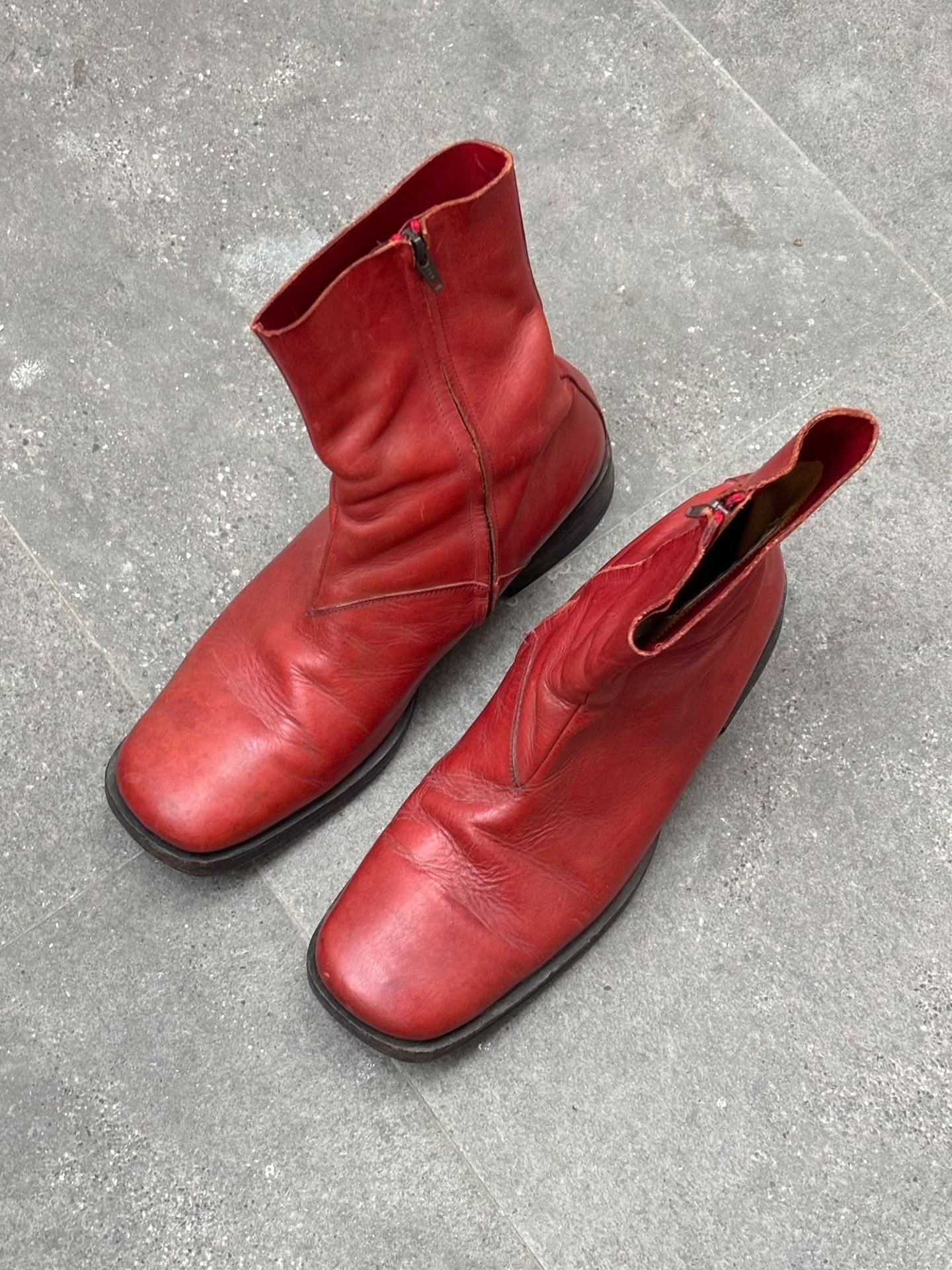 Maison Margiela Artisanal Red Square-Toe Boots